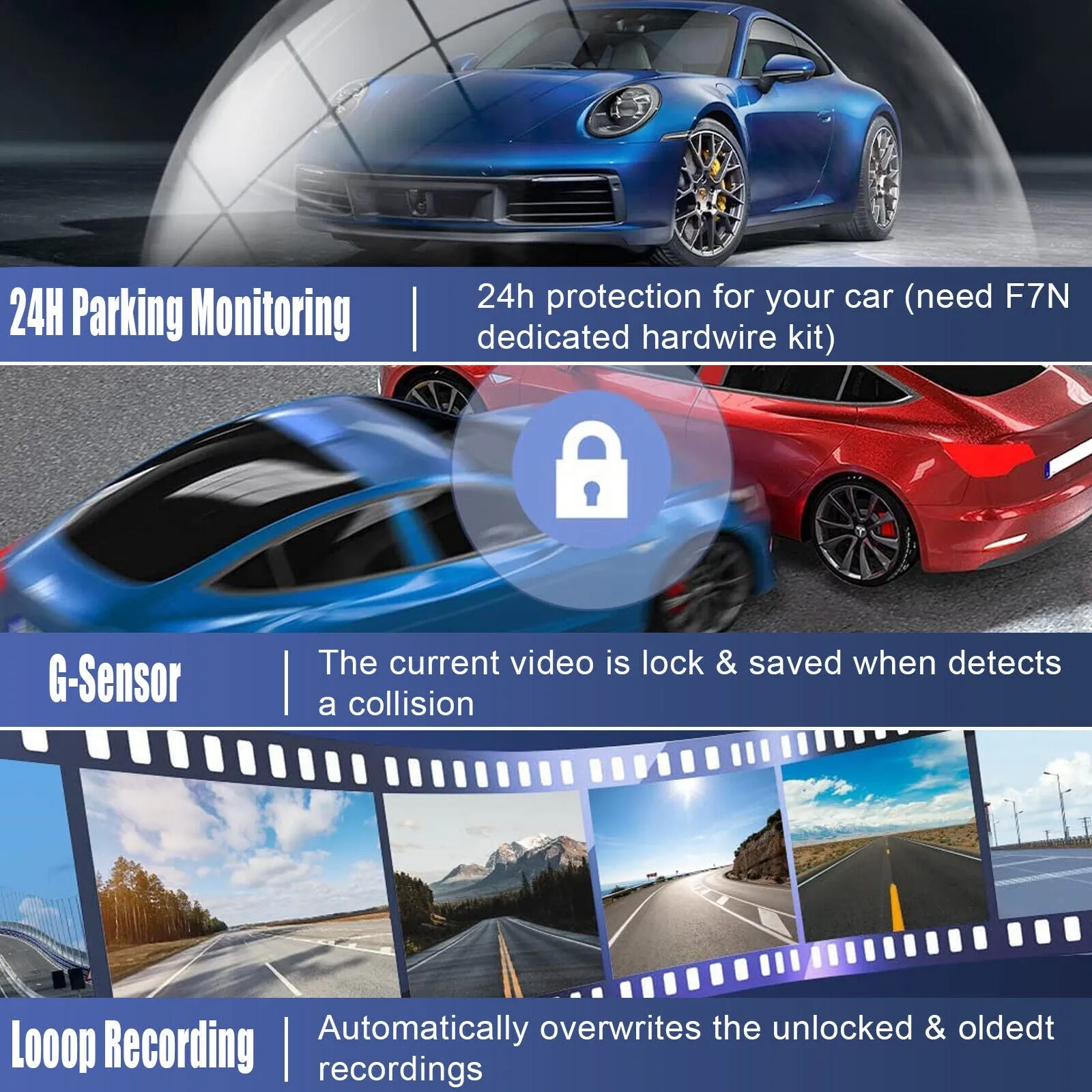 2 Inch 1080p Dash Cam Car DVR Infrared Night Vision Recorder