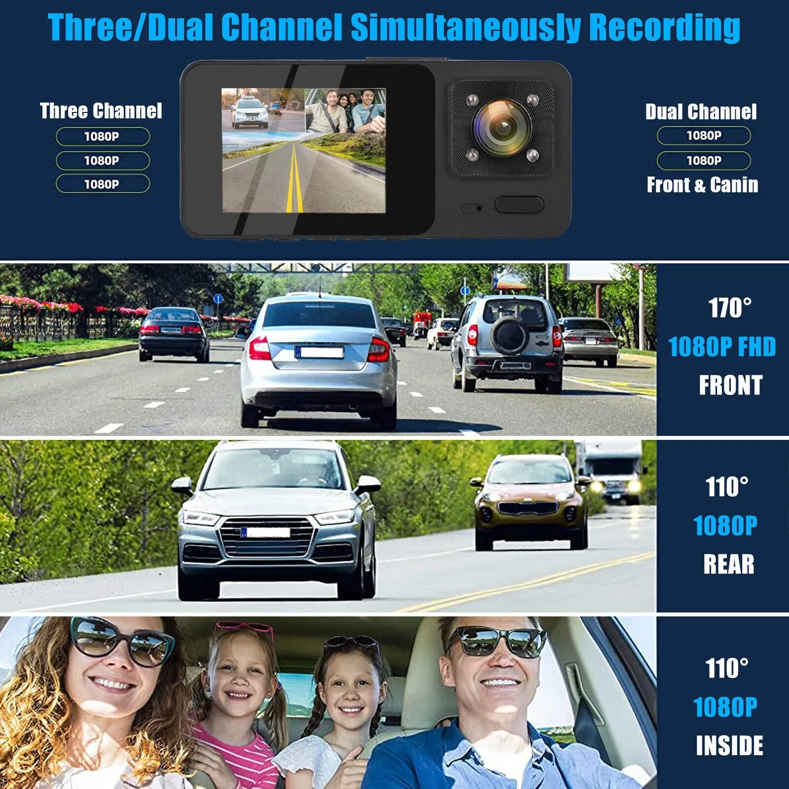 2 Inch 1080p Dash Cam Car DVR Infrared Night Vision Recorder