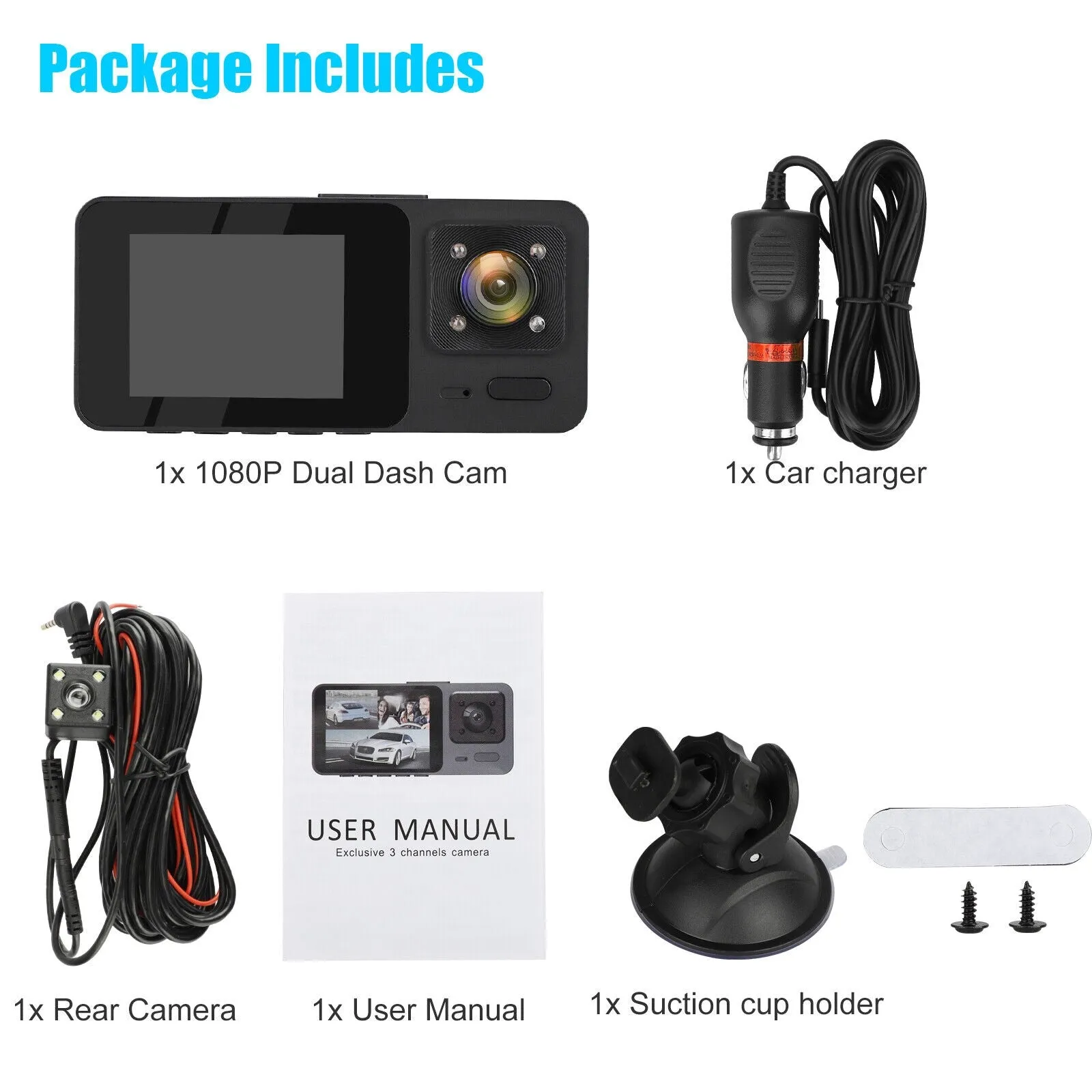 2 Inch 1080p Dash Cam Car DVR Infrared Night Vision Recorder