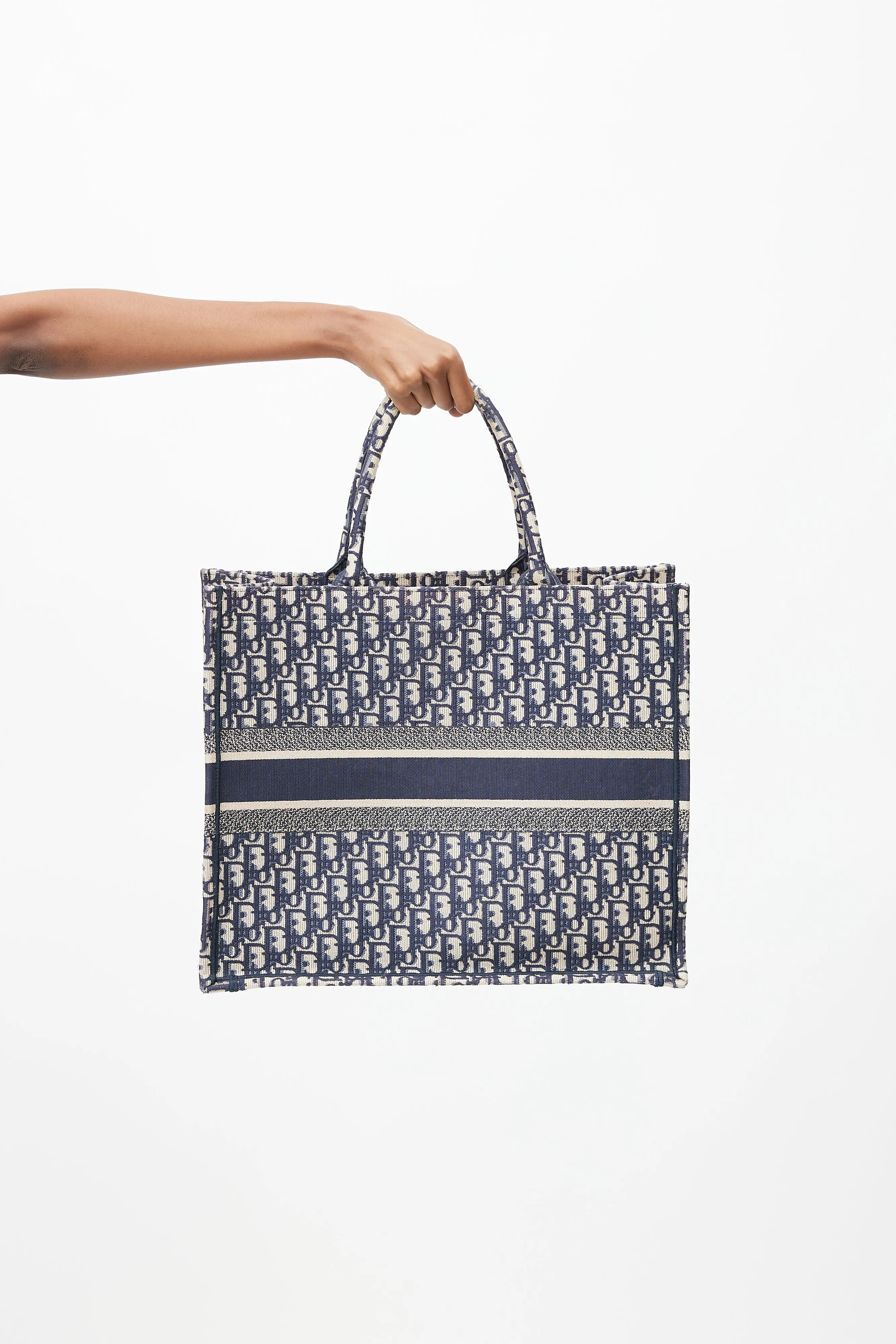 2019 Navy & Cream Monogram Canvas Large Book Tote