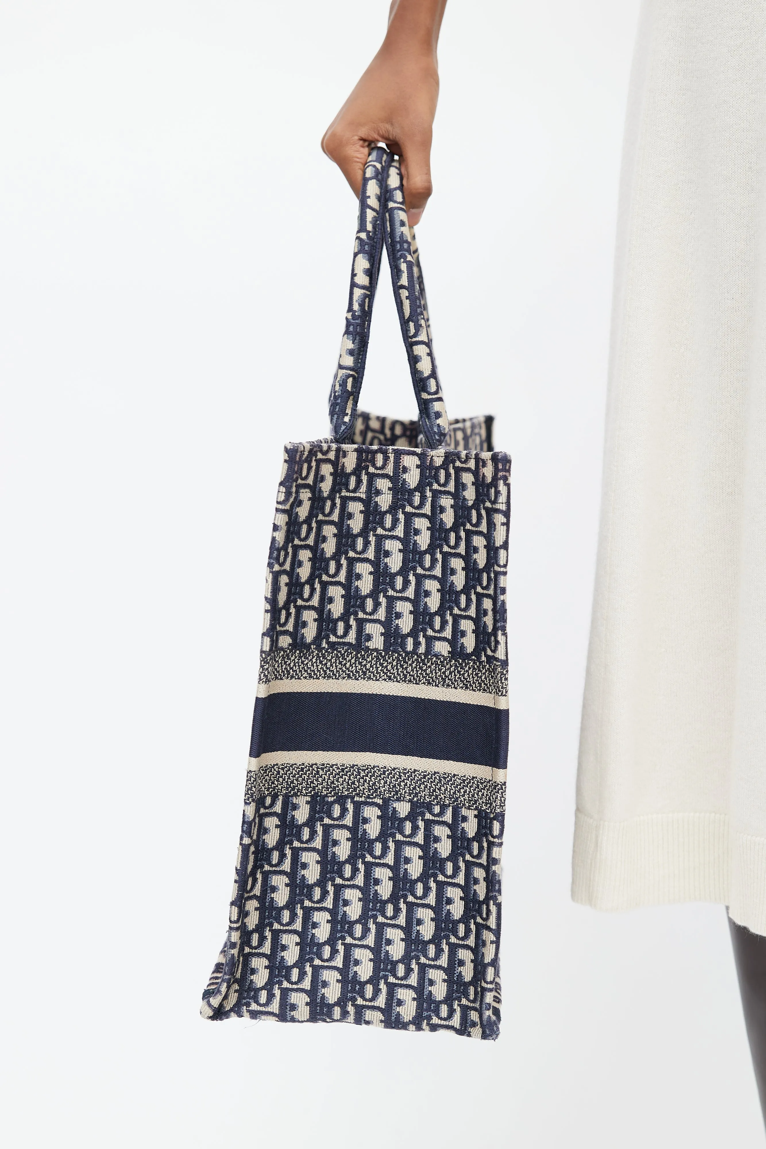 2019 Navy & Cream Monogram Canvas Large Book Tote