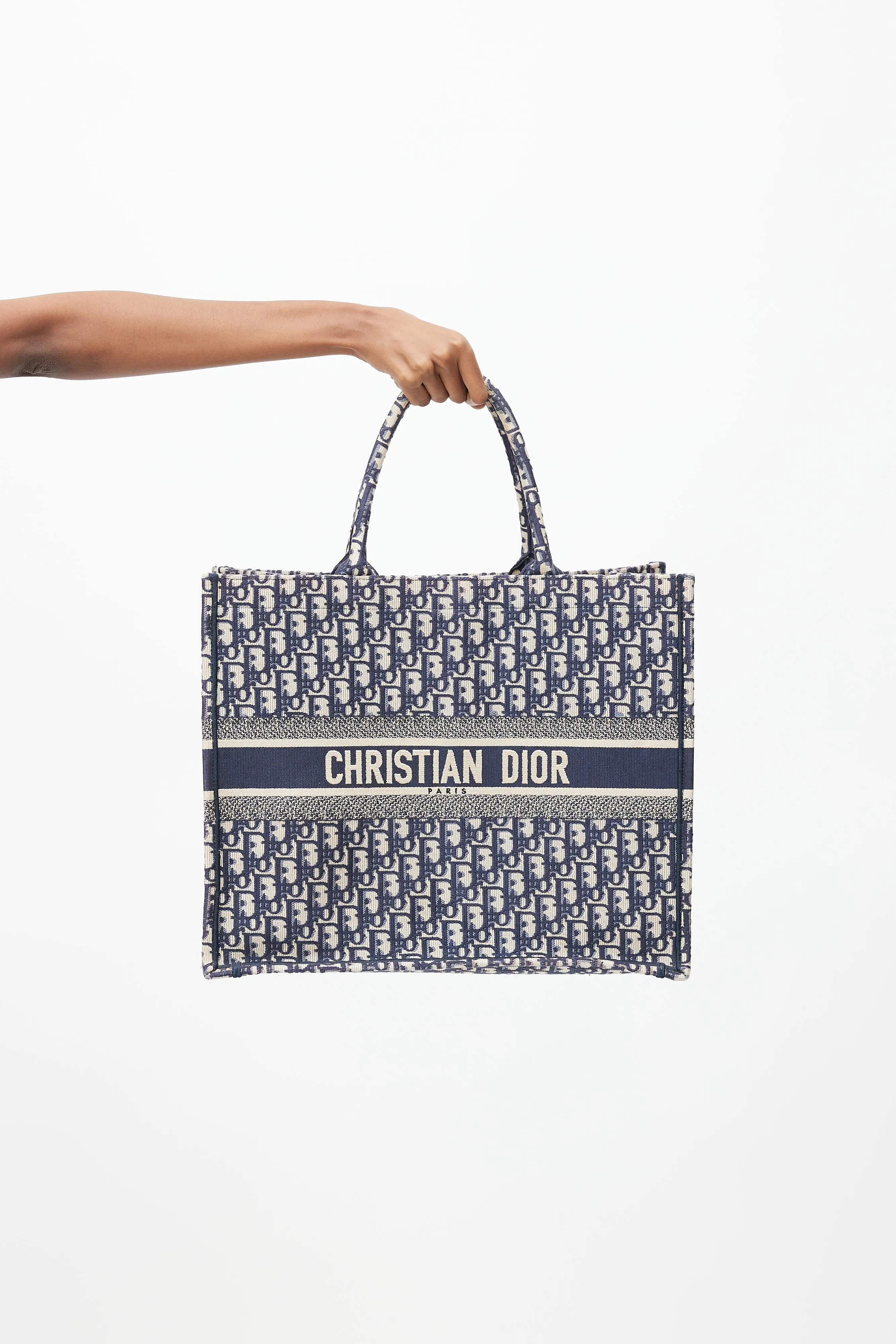 2019 Navy & Cream Monogram Canvas Large Book Tote
