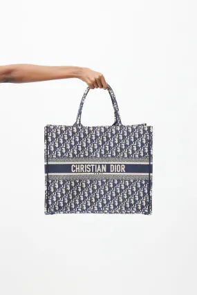 2019 Navy & Cream Monogram Canvas Large Book Tote