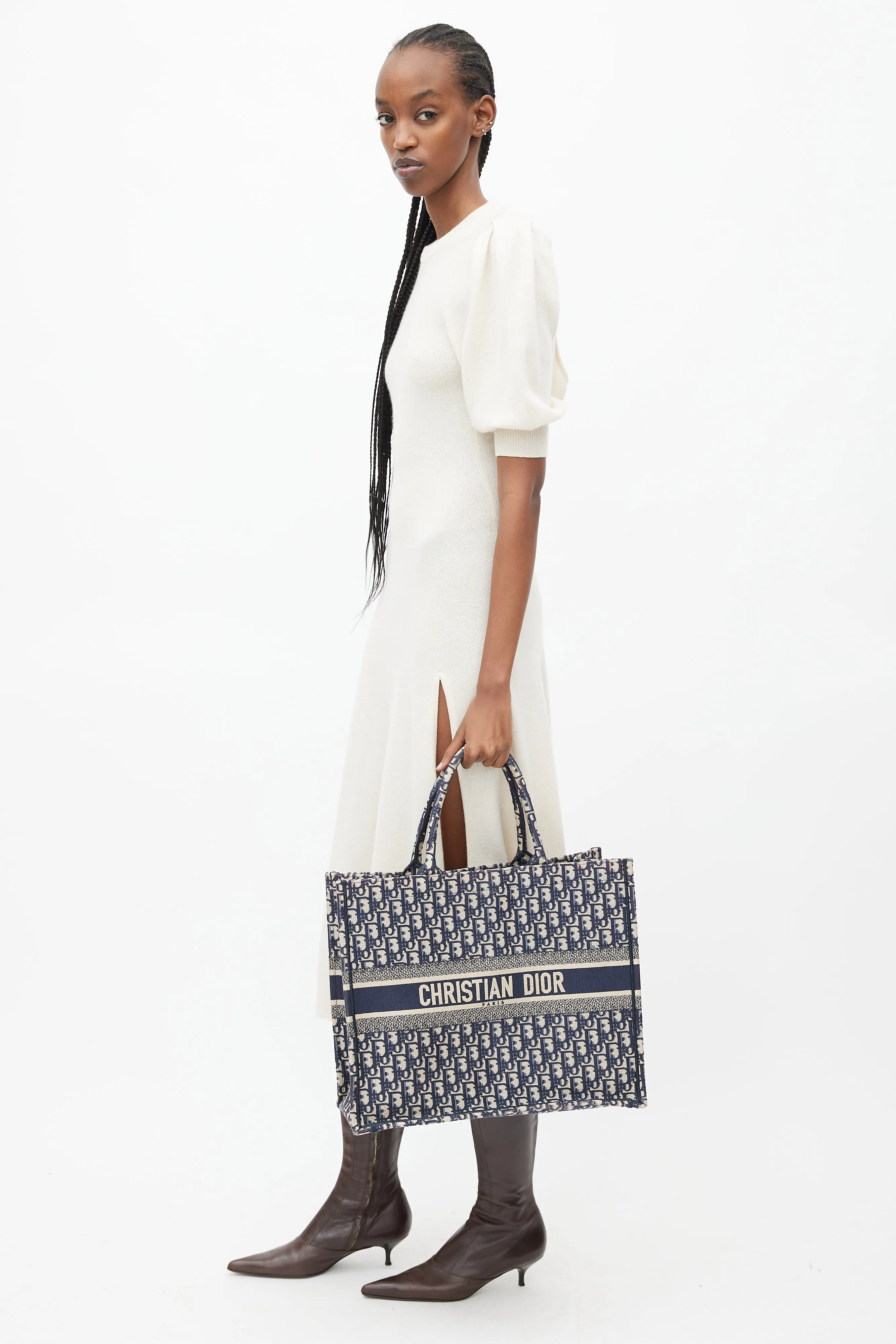 2019 Navy & Cream Monogram Canvas Large Book Tote