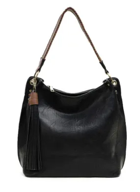 Amber Bag Braided Handle-Black