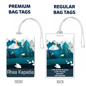 Bag Tags Ice Mountains Design - Set of 5