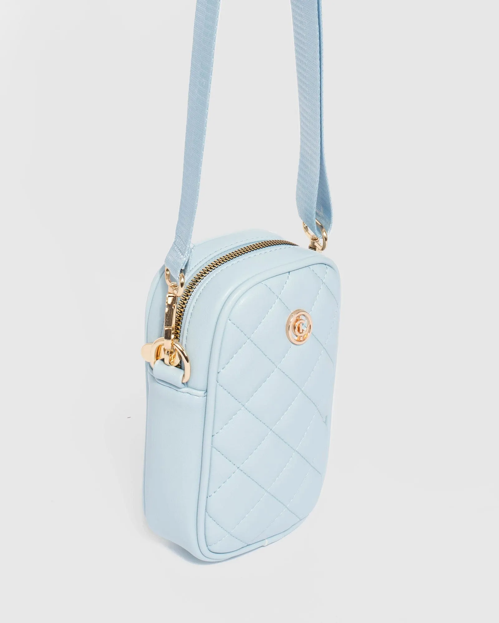 Blue Rubee Quilted Crossbody Phone Bag