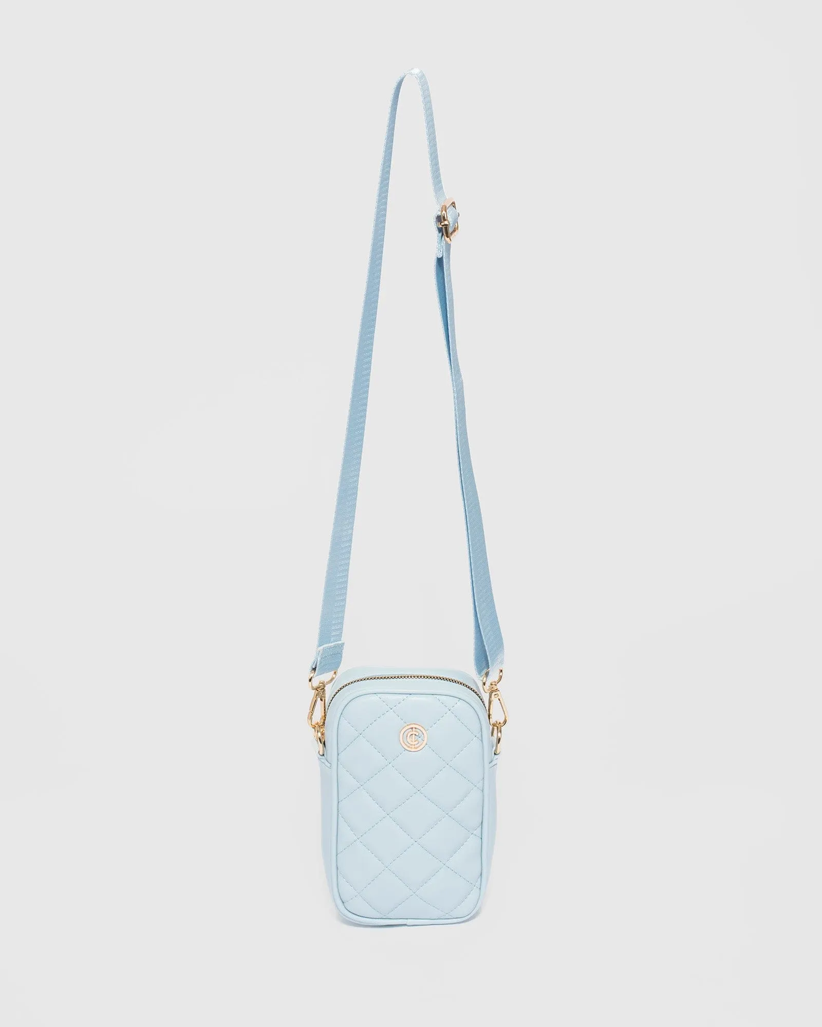 Blue Rubee Quilted Crossbody Phone Bag