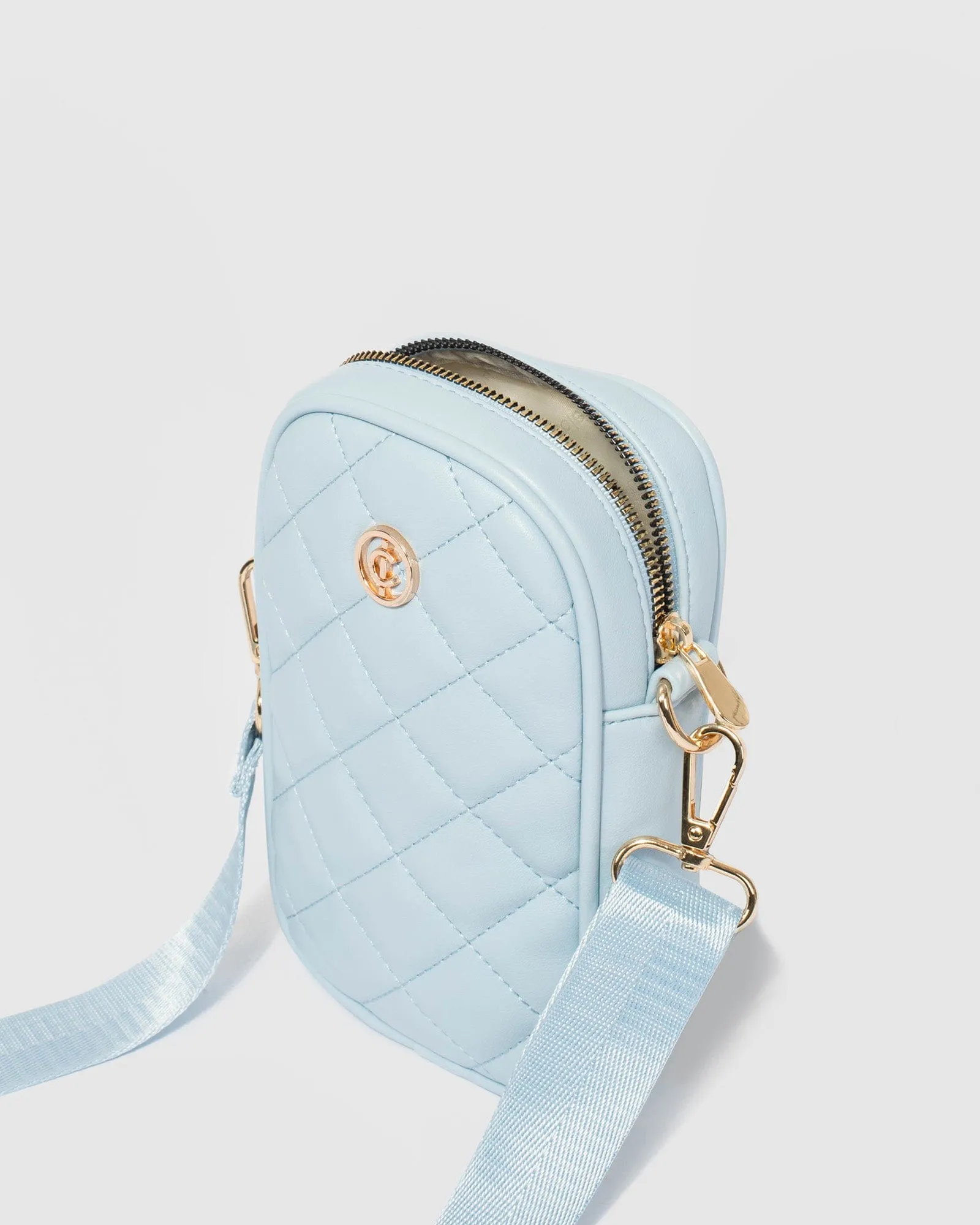 Blue Rubee Quilted Crossbody Phone Bag