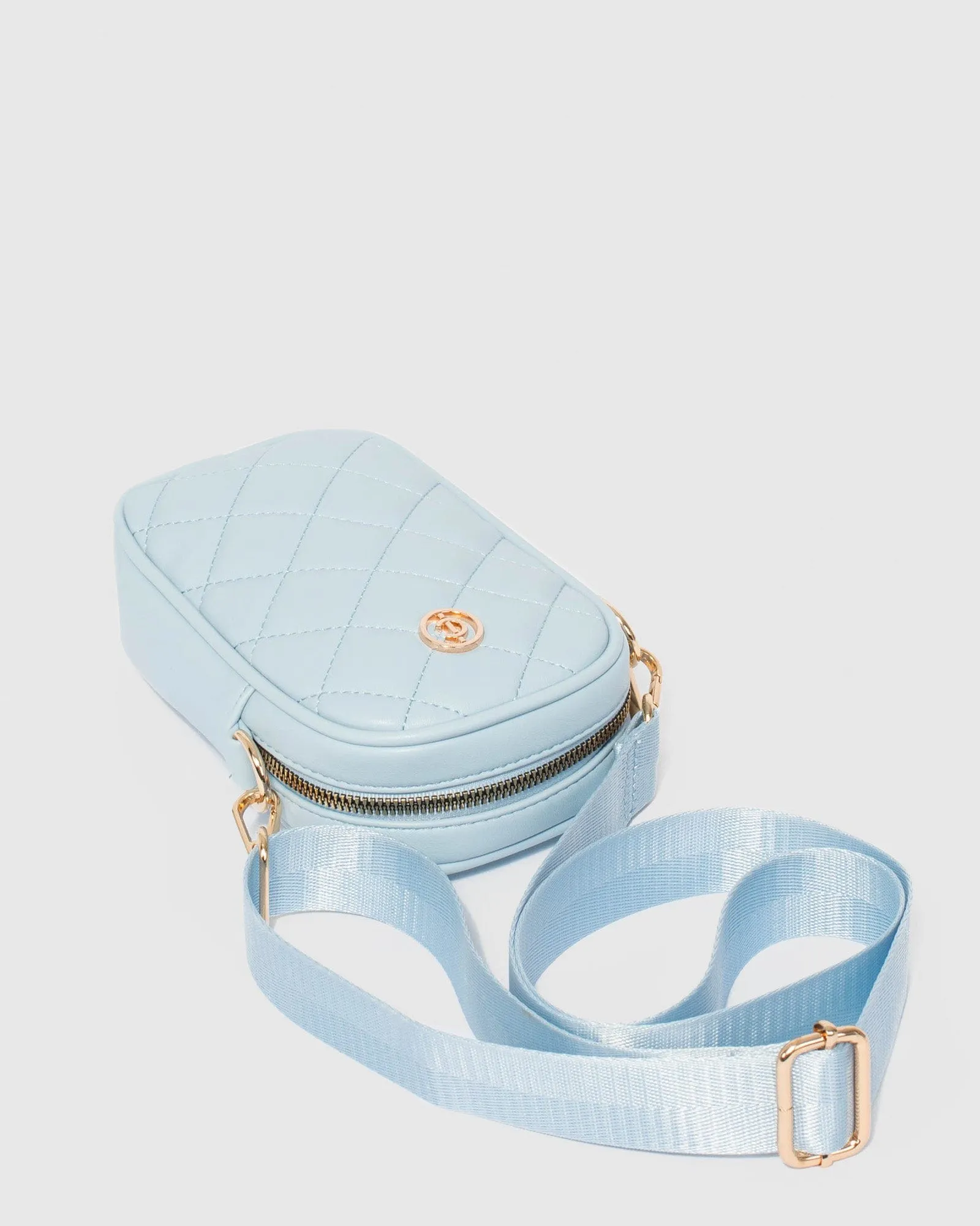 Blue Rubee Quilted Crossbody Phone Bag