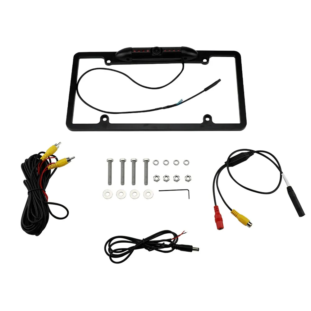 Car License Plate Frame Rear View Camera Wide Viewing Angle HD