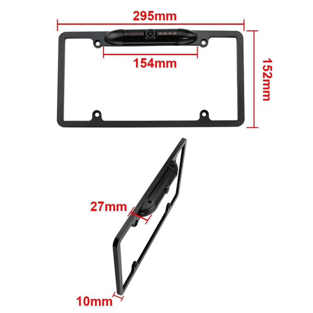 Car License Plate Frame Rear View Camera Wide Viewing Angle HD