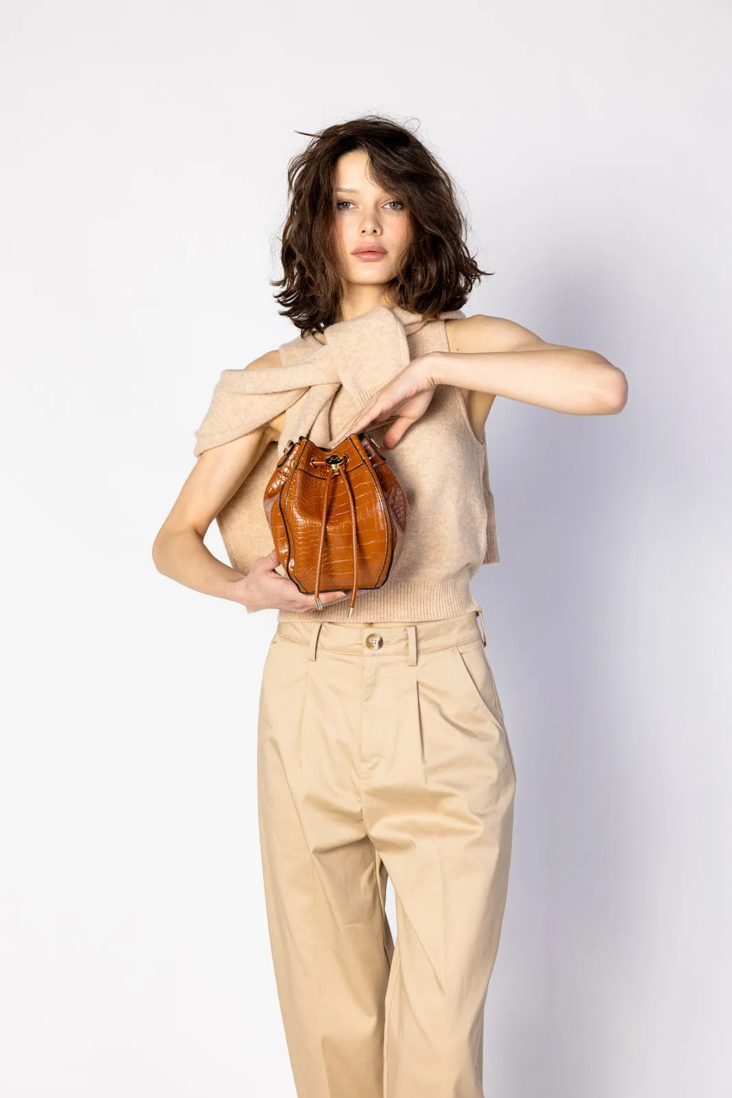 Cassidy Embossed Bucket Bag