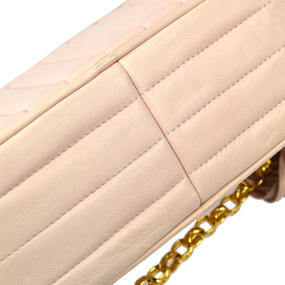 Chanel 1991-1994 Pink Lambskin Mini Vertical Pocket Camera Bag