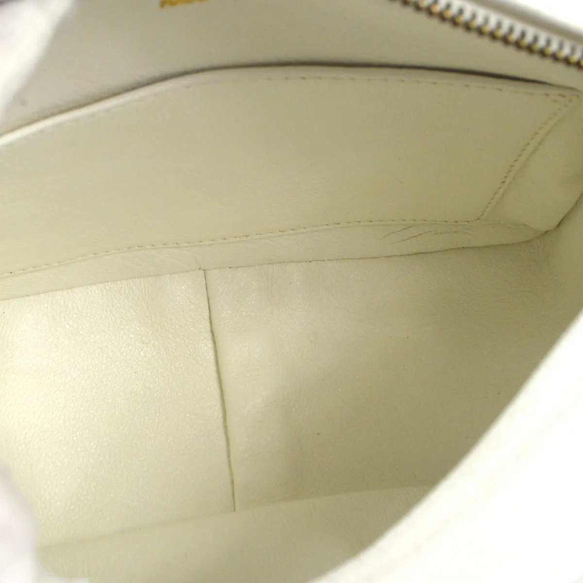 CHANEL 1994-1996 Triple CC Camera Bag Mini White Caviar 87761