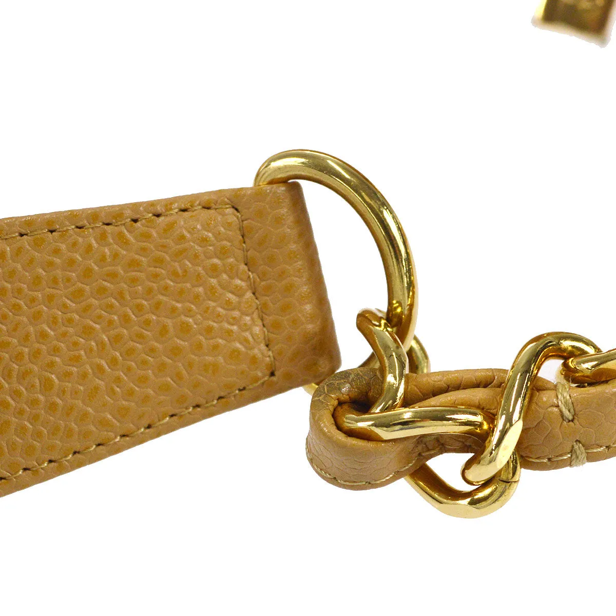 CHANEL 2004-2005 Hobo Bag Camel Caviar