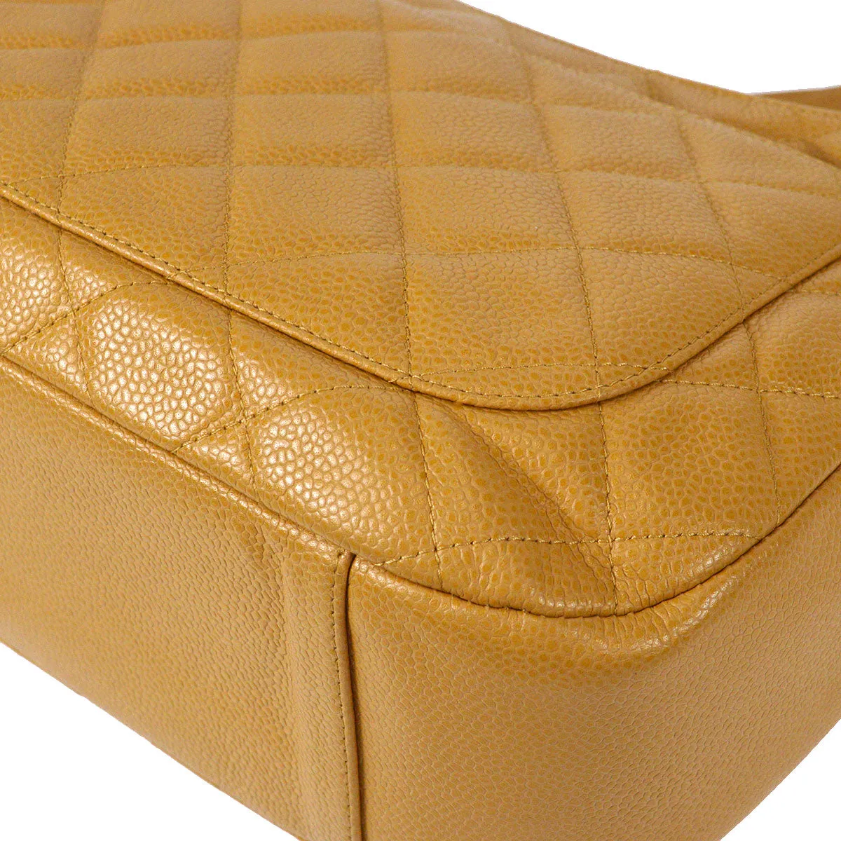 CHANEL 2004-2005 Hobo Bag Camel Caviar