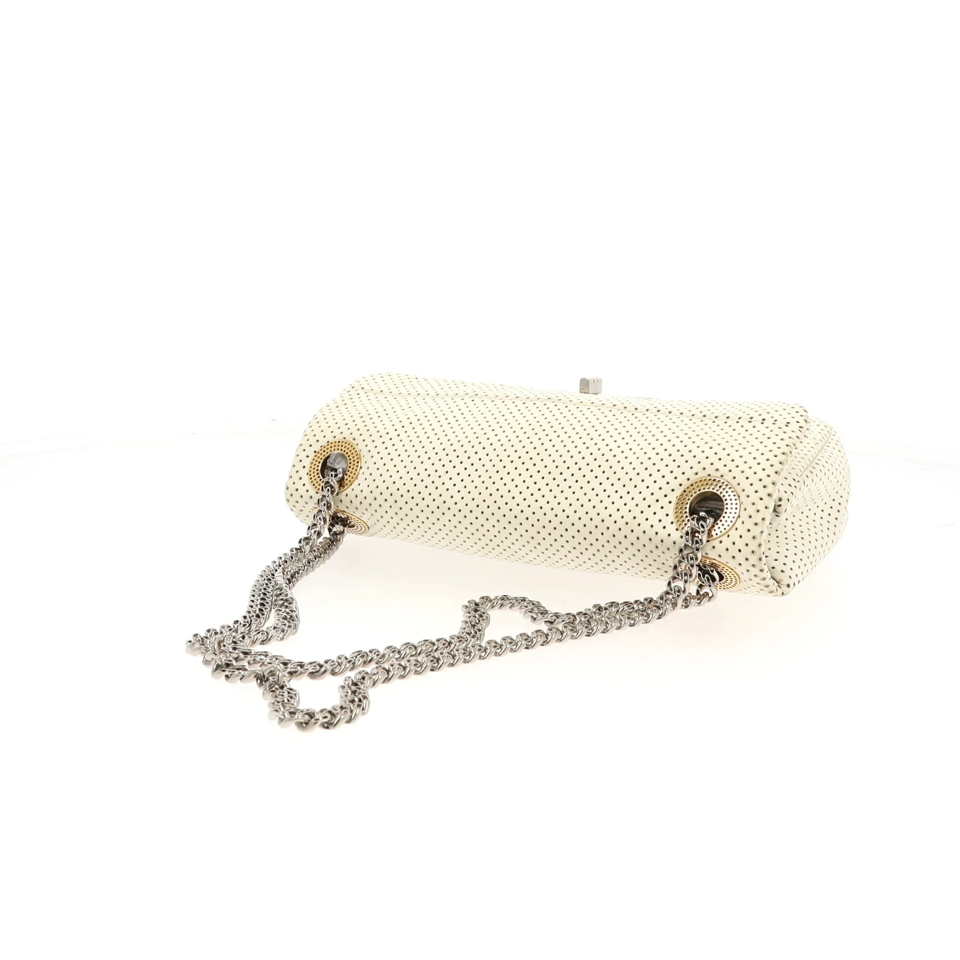 CHANEL 2.55 Shoulder Bag in White Leather