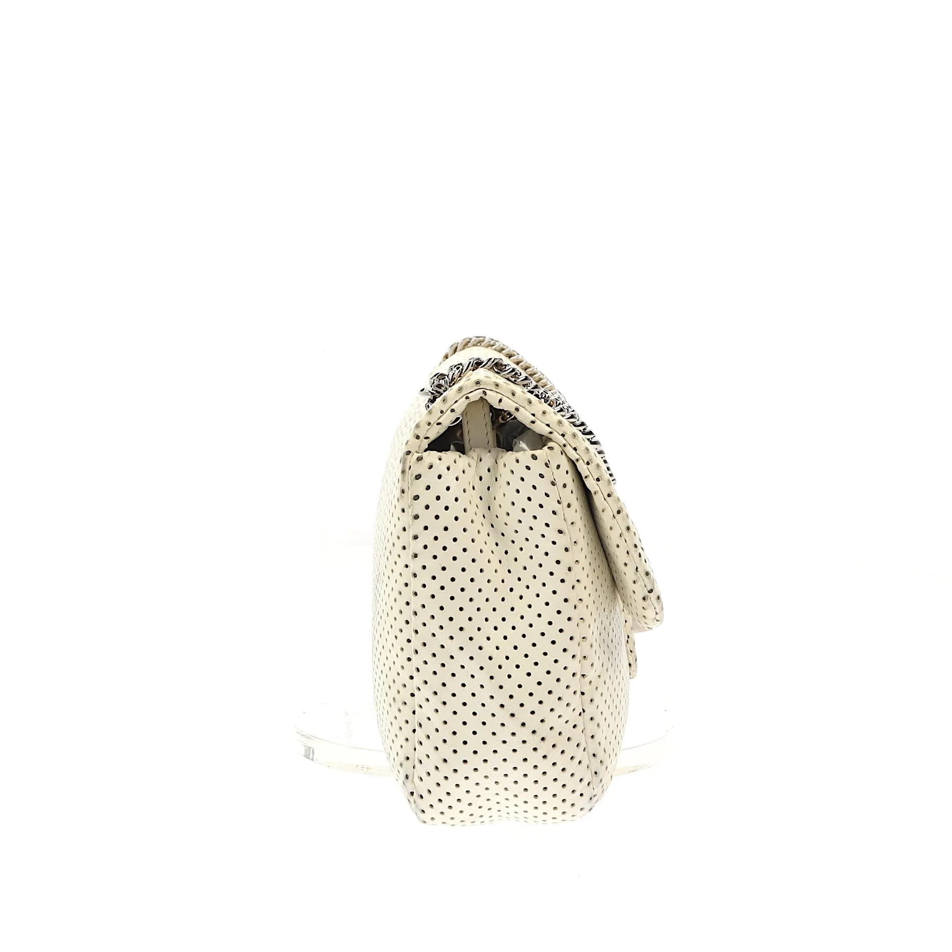 CHANEL 2.55 Shoulder Bag in White Leather