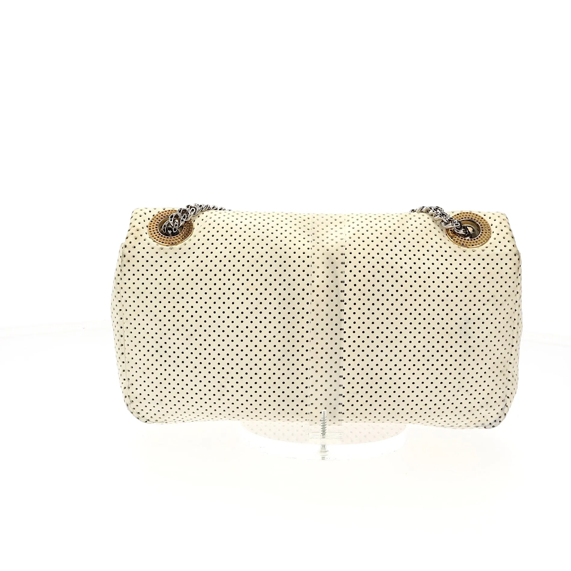 CHANEL 2.55 Shoulder Bag in White Leather
