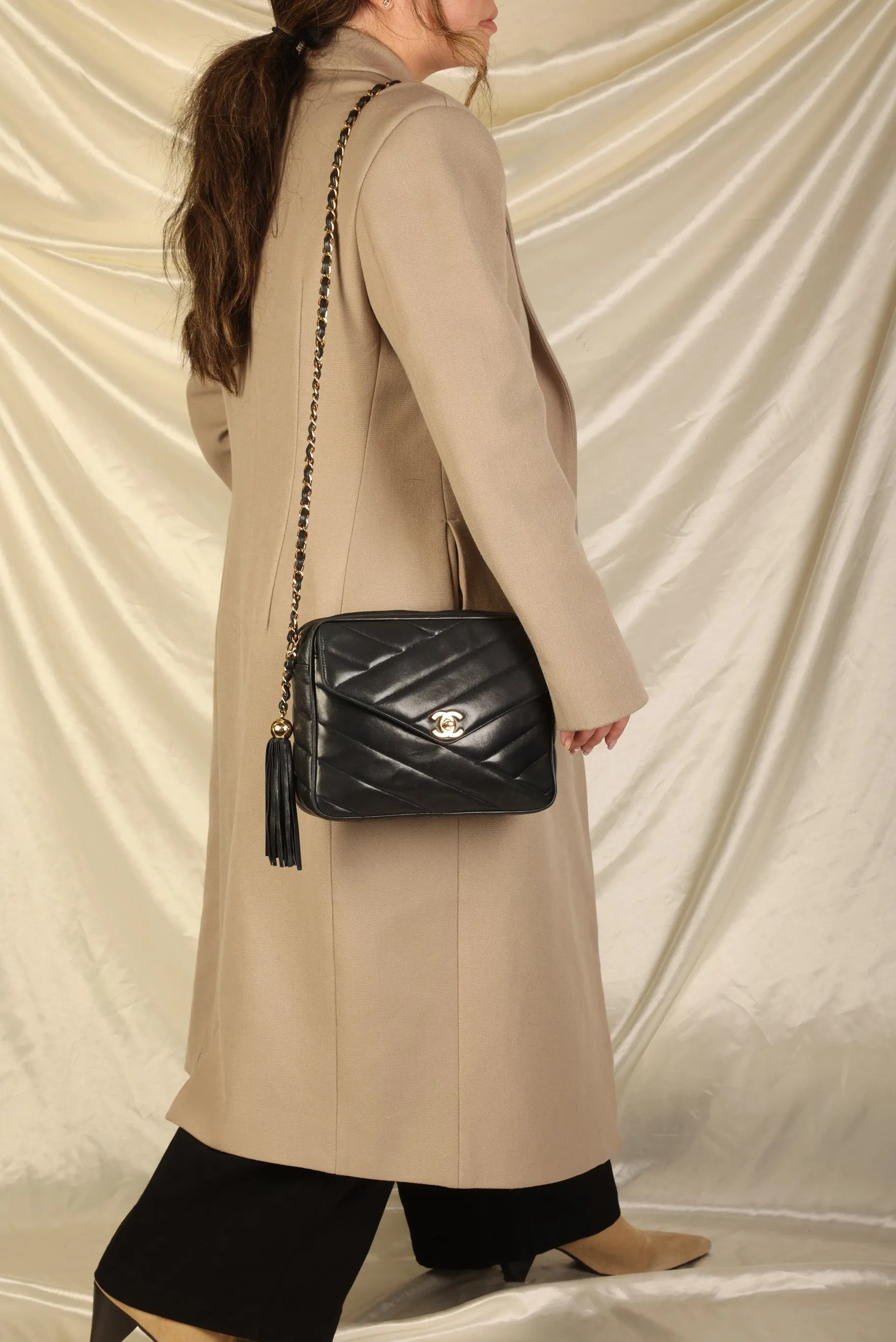 Chanel Lambskin Chevron Camera Bag