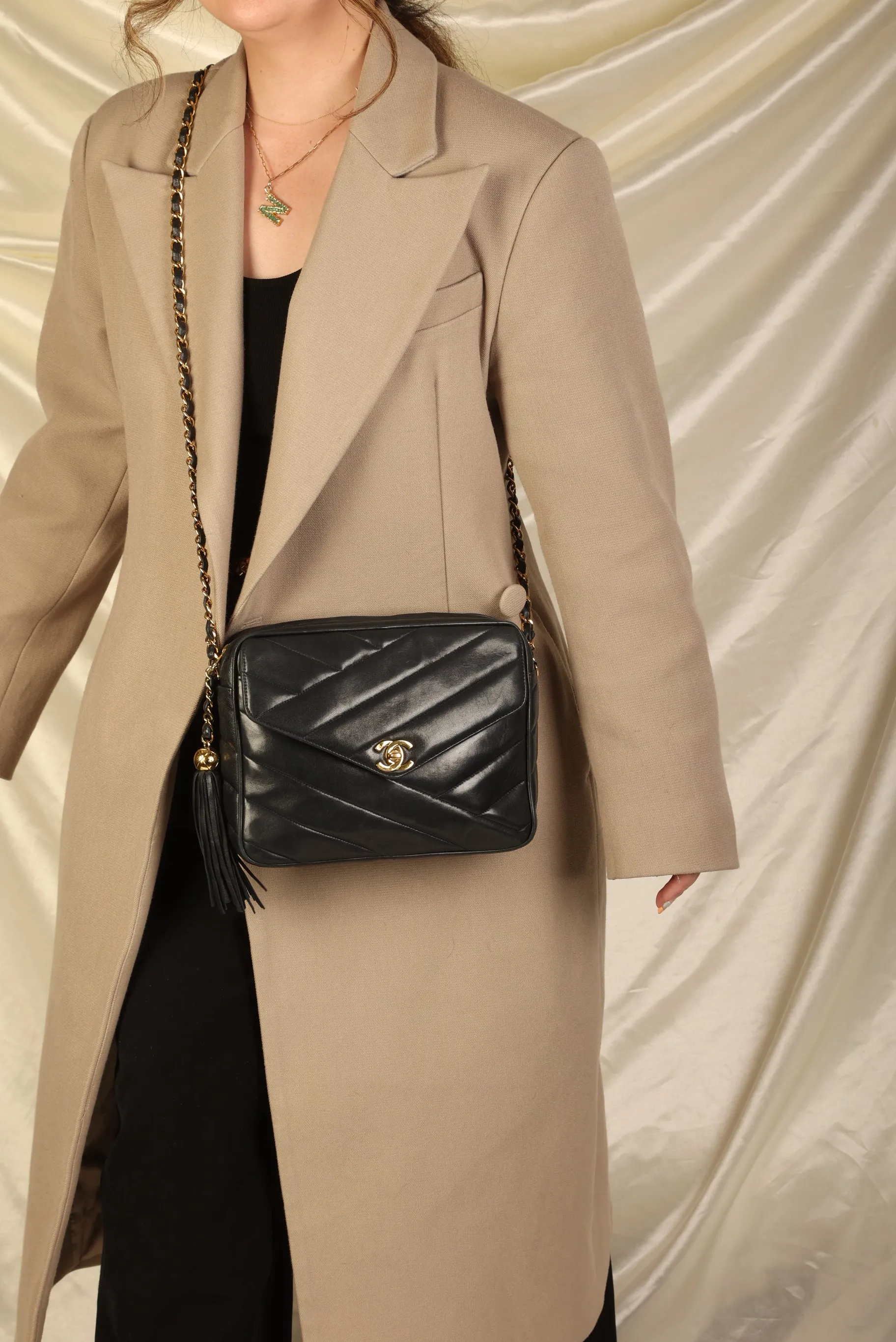 Chanel Lambskin Chevron Camera Bag