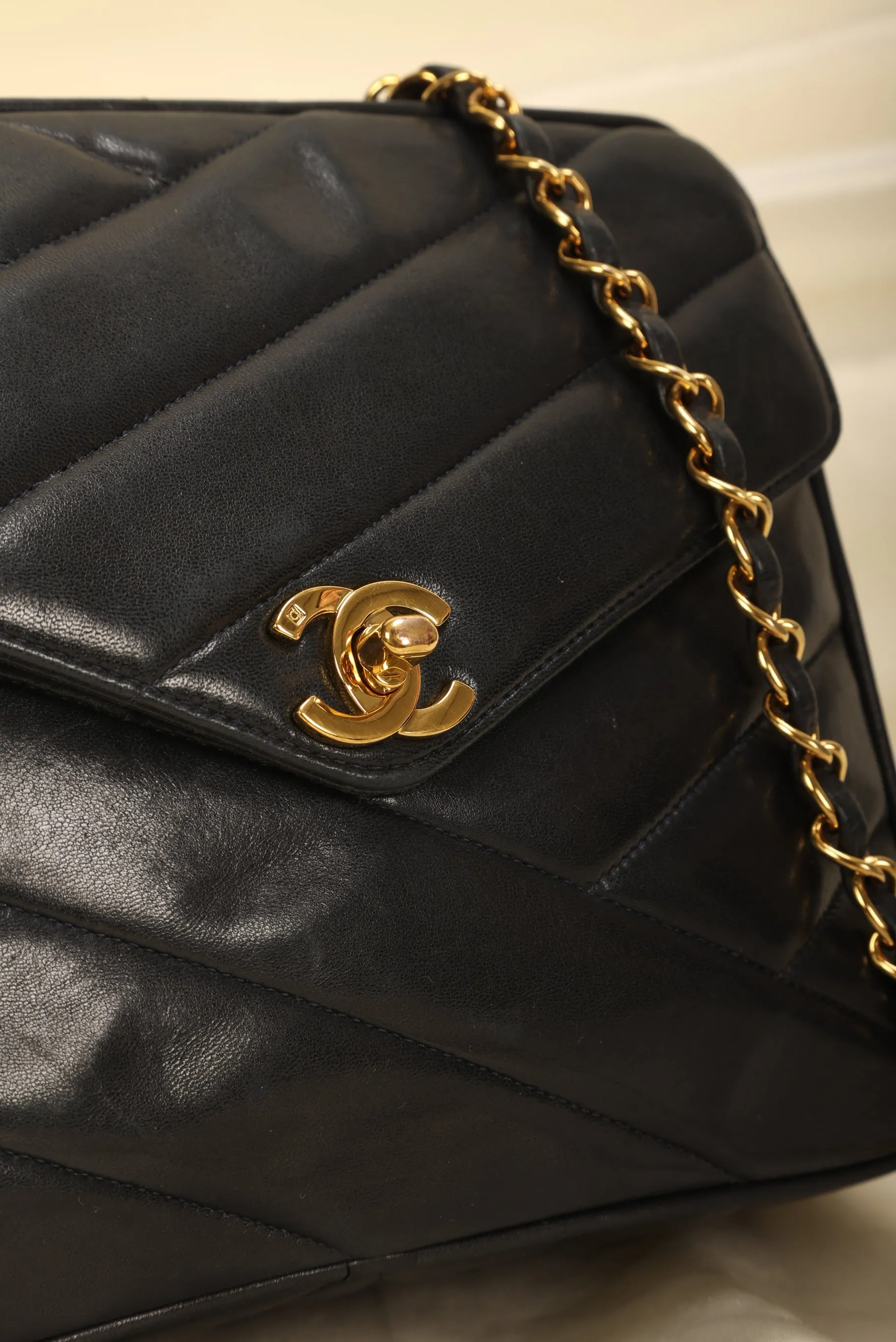 Chanel Lambskin Chevron Camera Bag