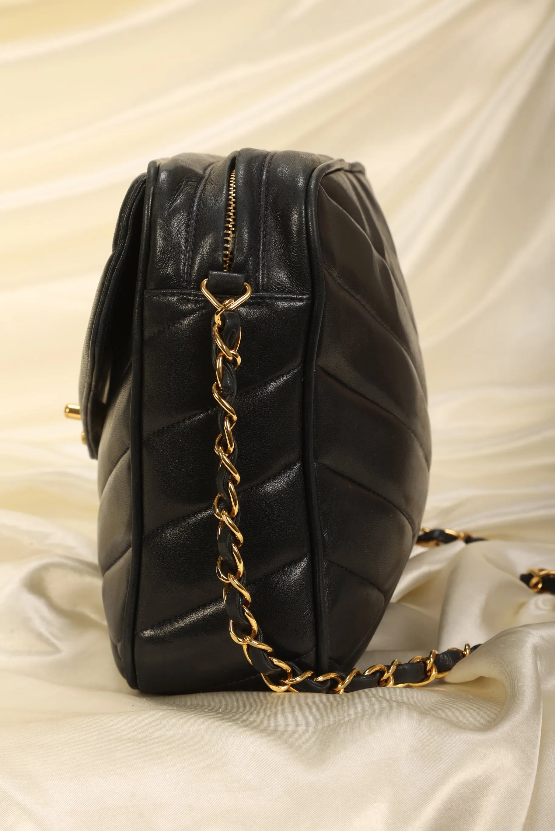 Chanel Lambskin Chevron Camera Bag