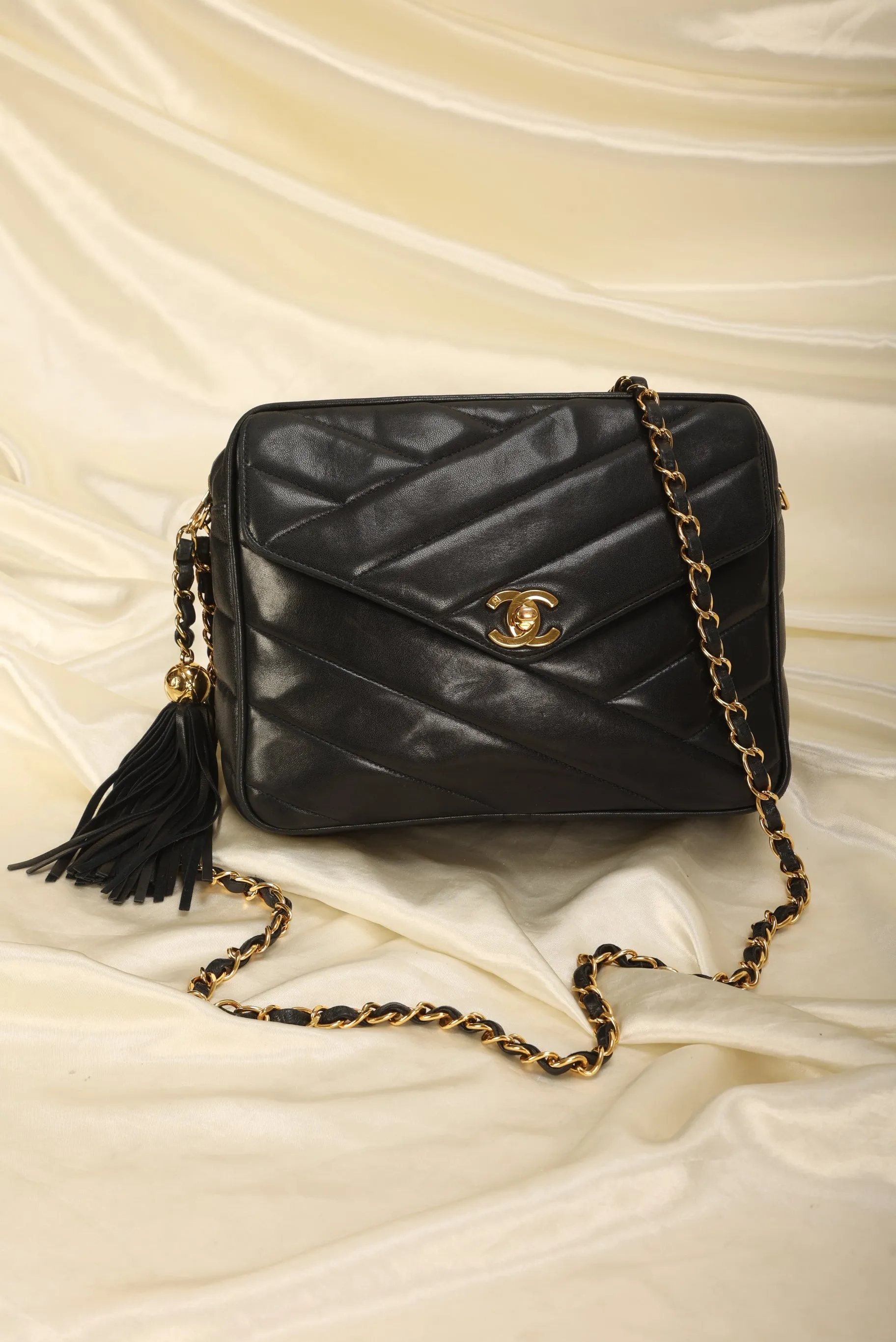 Chanel Lambskin Chevron Camera Bag