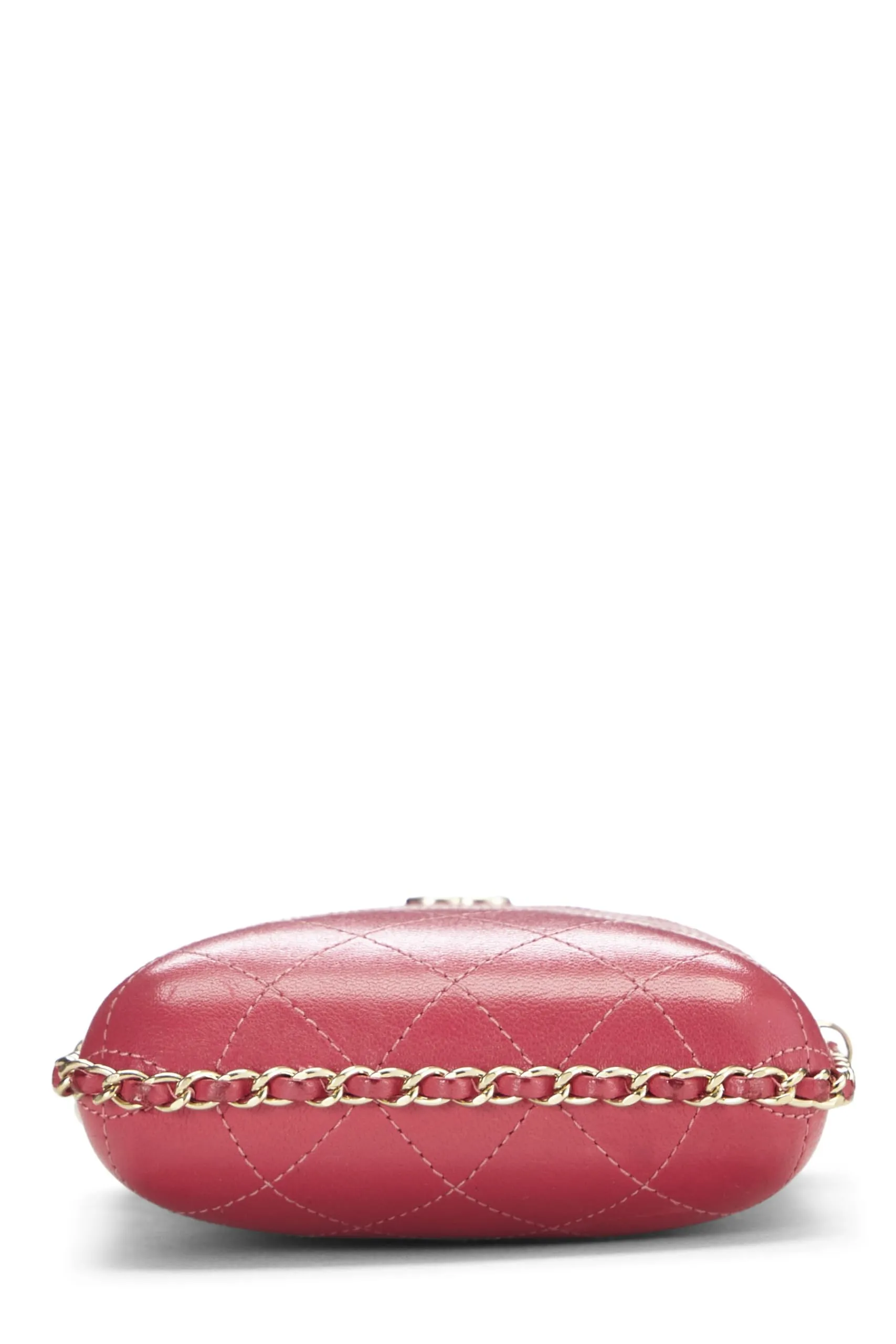 Chanel,  Pink Calfskin Crossbody Chain Phone Holder, Pink
