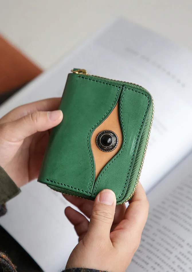 Cool Womens Black Leather Card Wallet Mini Wallet For Women