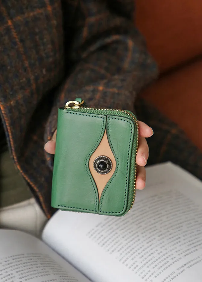 Cool Womens Black Leather Card Wallet Mini Wallet For Women