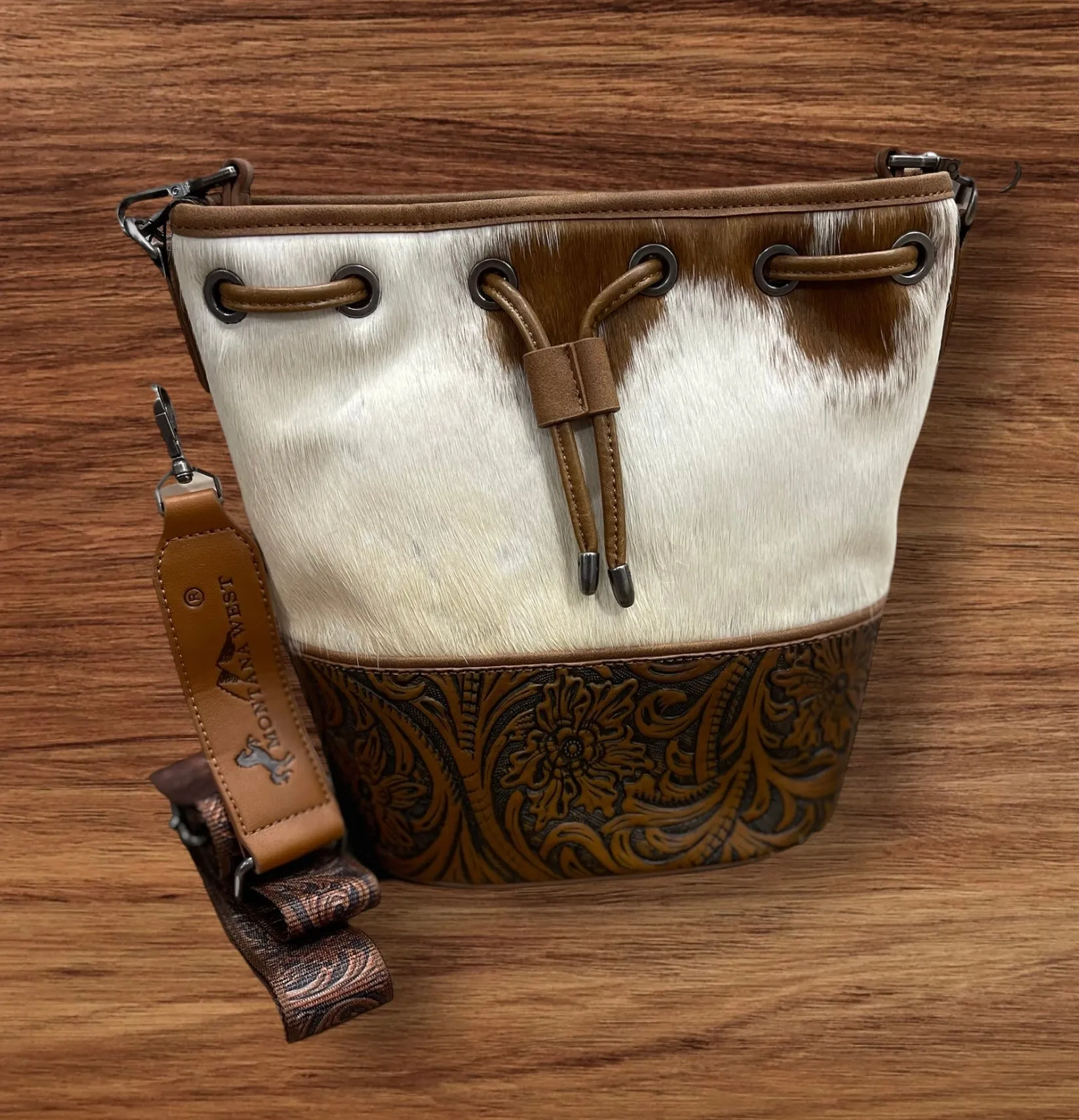 Cowhide Bucket Shoulder/Crossbody Bag