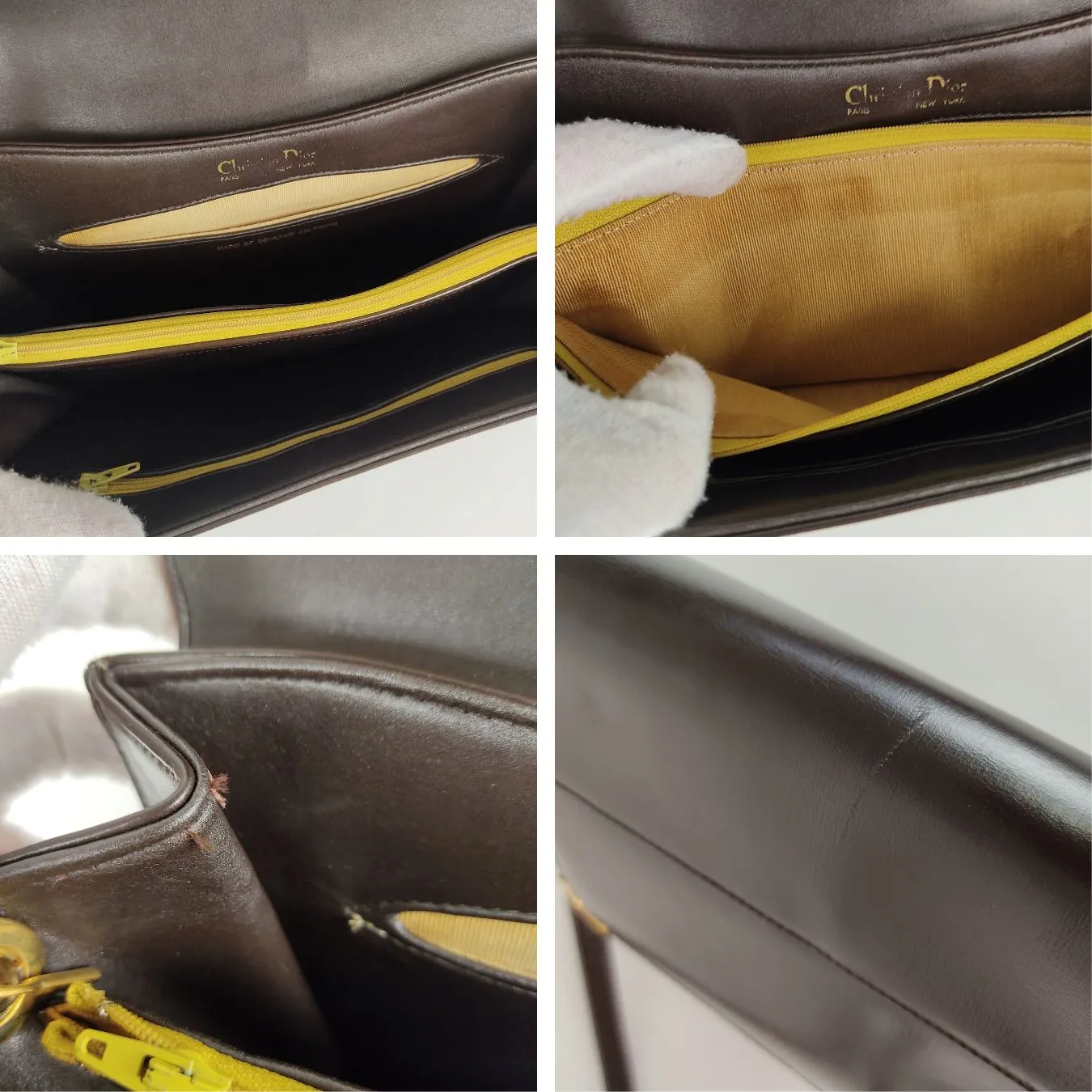 DIOR Christian vintage shoulder bag in brown leather
