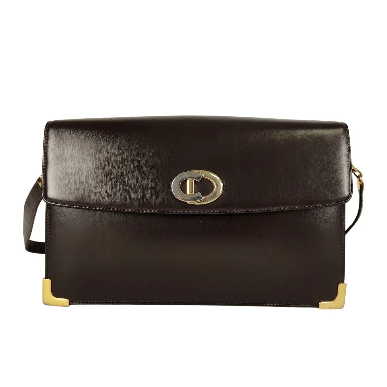 DIOR Christian vintage shoulder bag in brown leather