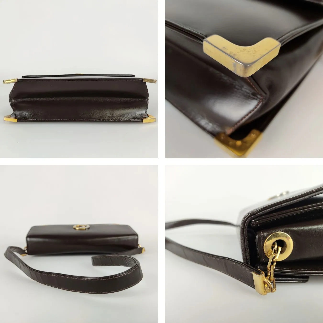 DIOR Christian vintage shoulder bag in brown leather