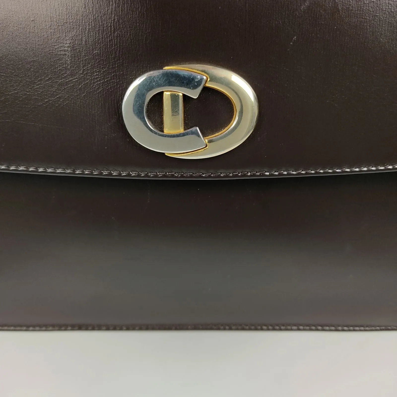 DIOR Christian vintage shoulder bag in brown leather