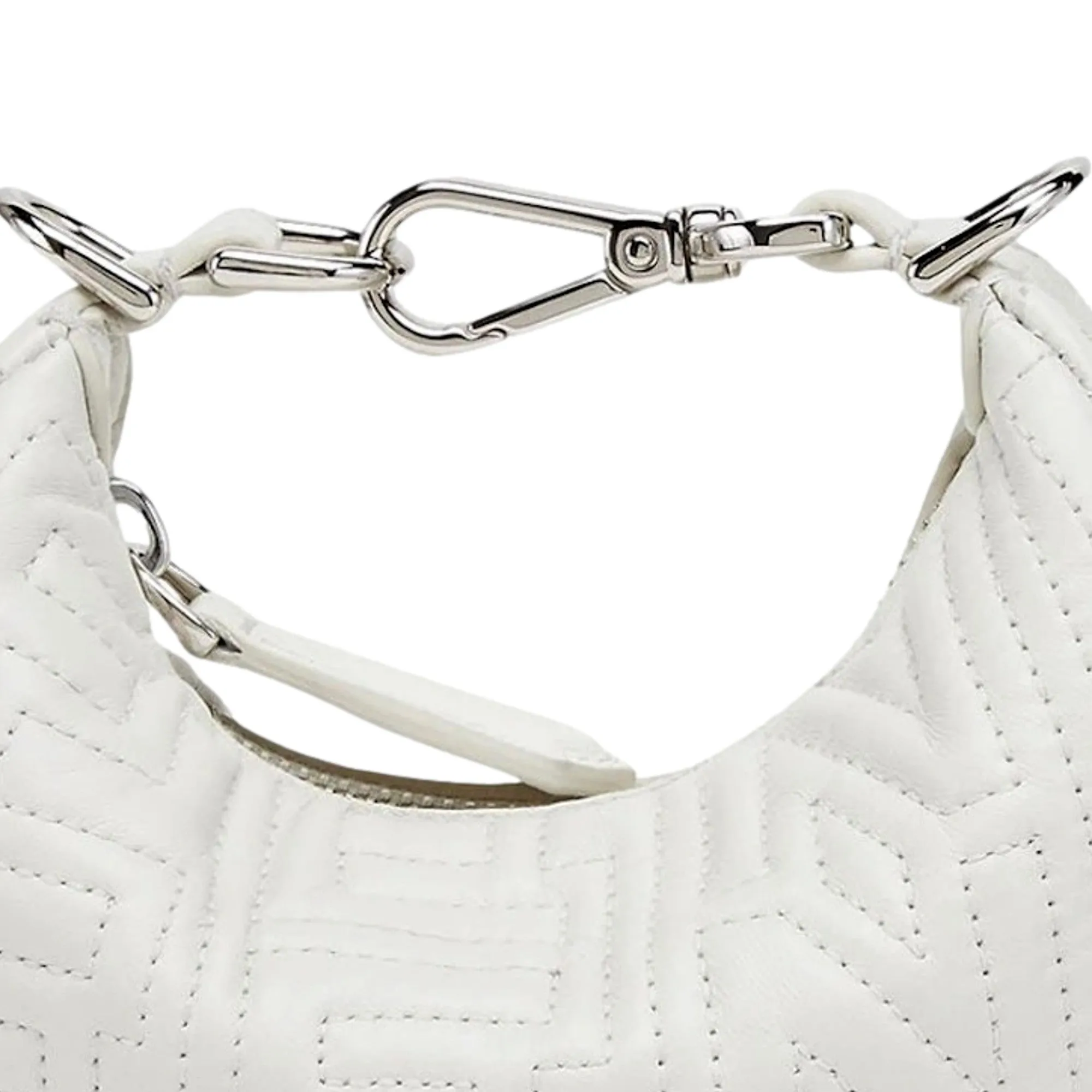 Fendi x Marc Jacobs Fendigraphy Blanco Hobo Leather Nano Bag