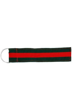 Grosgrain Key Rings | Green/Red Stripe