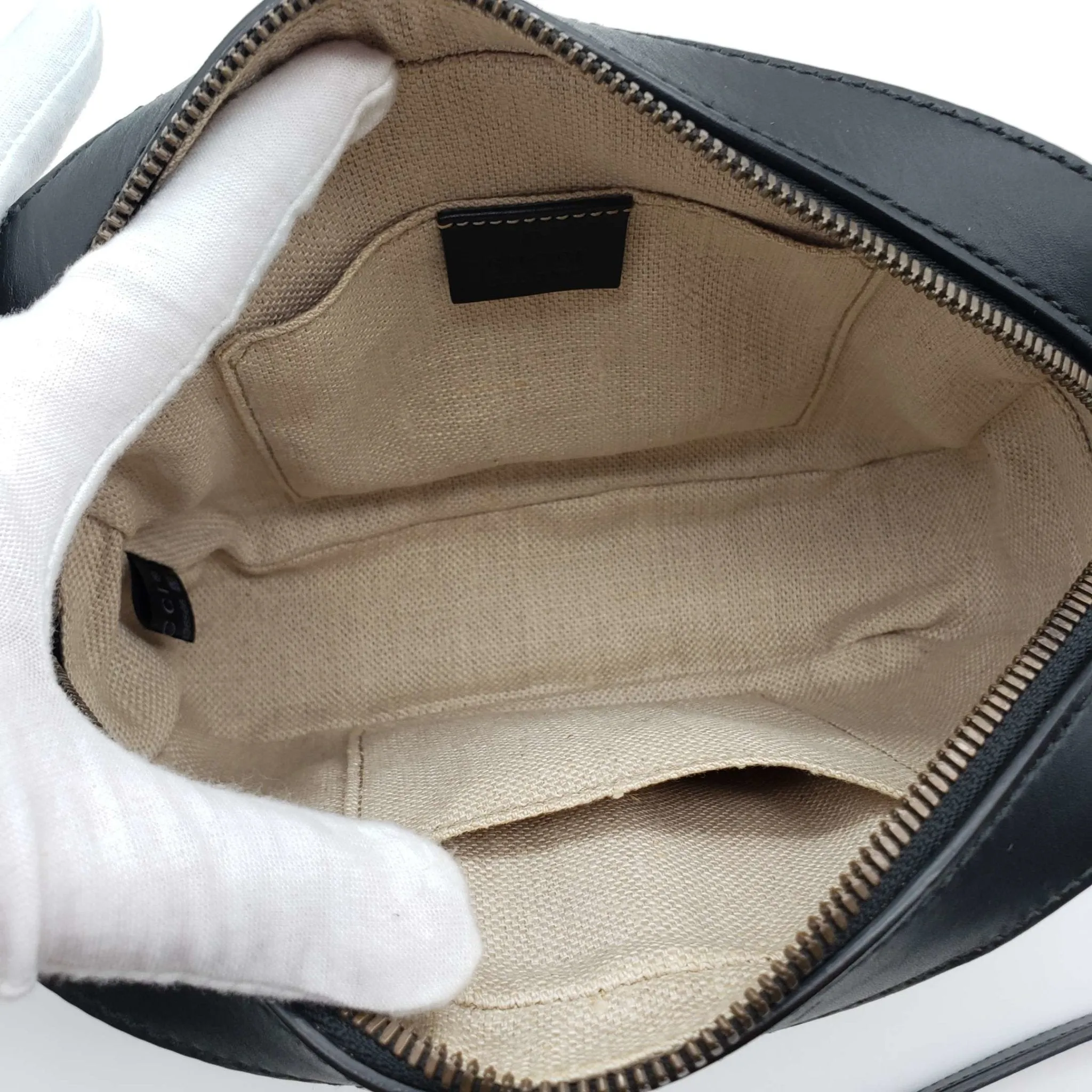 Gucci Bee Camera Black Leather Crossbody Bag