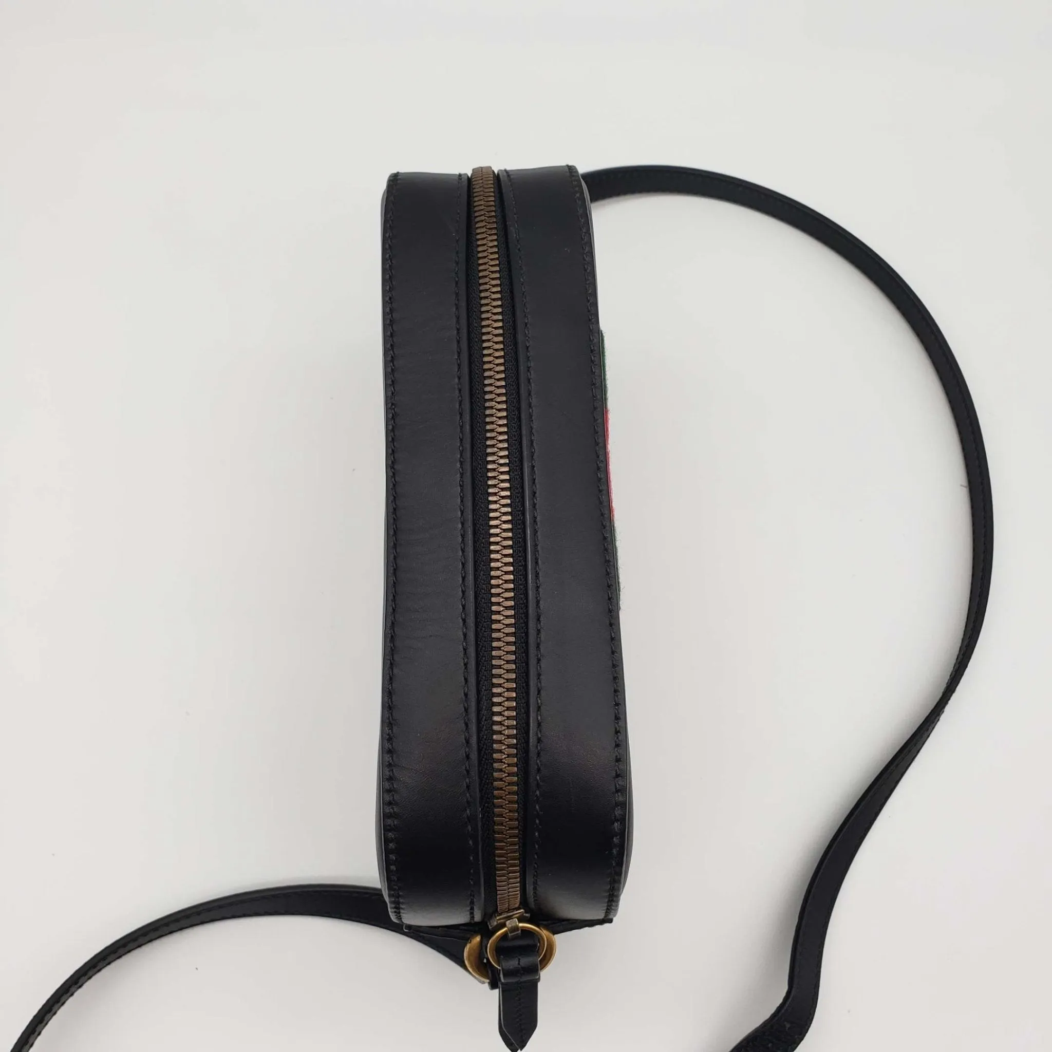 Gucci Bee Camera Black Leather Crossbody Bag