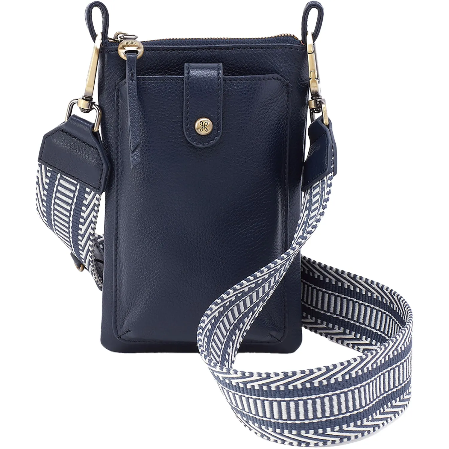 Hobo Cass Phone Crossbody Sapphire Pebbled Leather