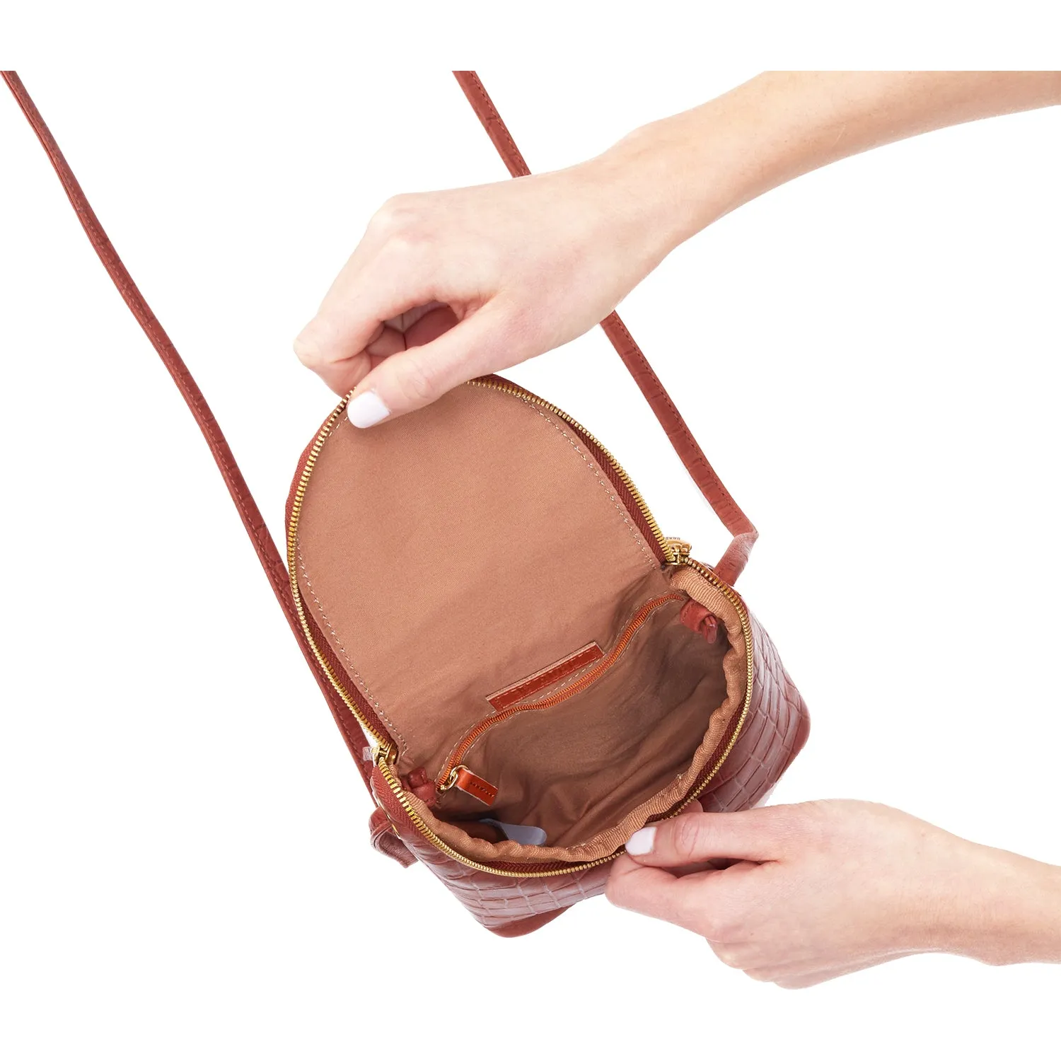 Hobo Fern Brandy Soft Croc Leather