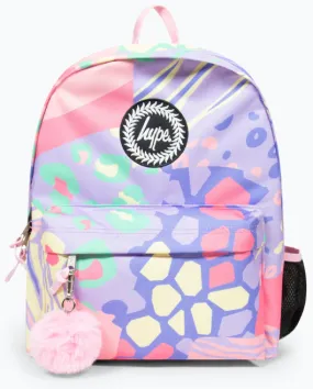 Hype Multi Pastel Prints Badge Backpack