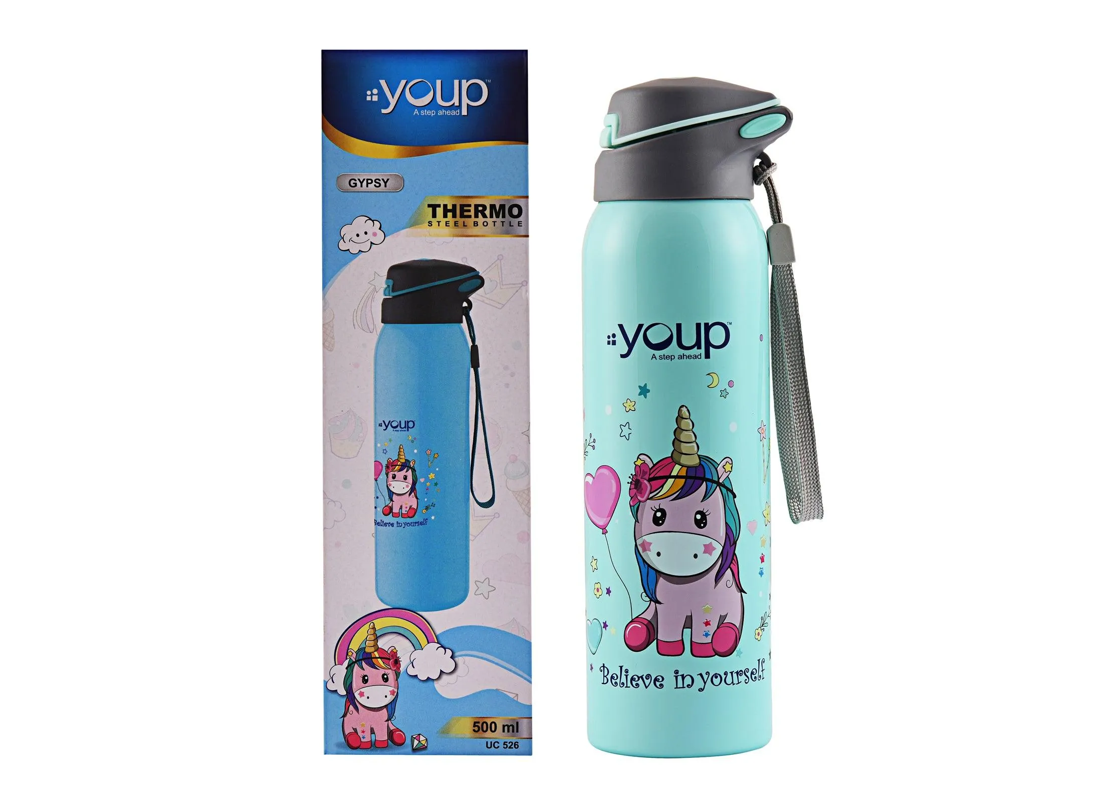 Insulated Unicorn kids sipper bottle GYPSY - 500 ml Stainless steel