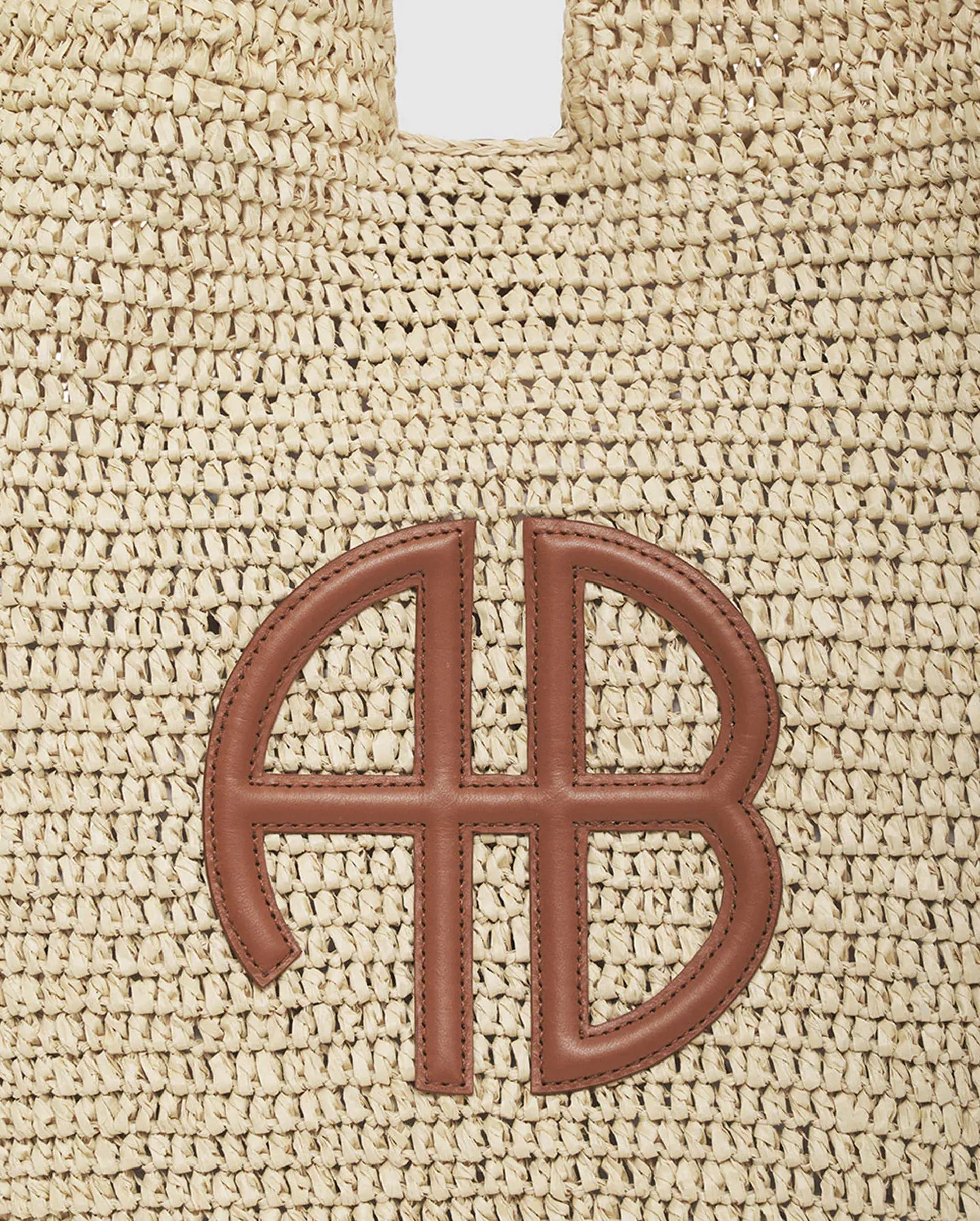 LARGE LEAH HOBO BAG / NATURAL WITH COGNAC