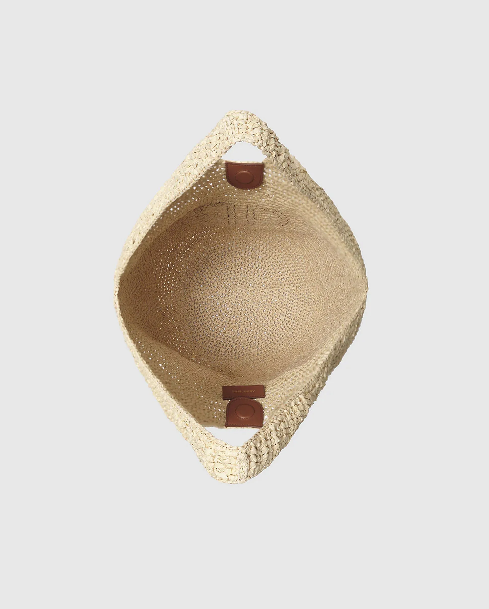 LARGE LEAH HOBO BAG / NATURAL WITH COGNAC