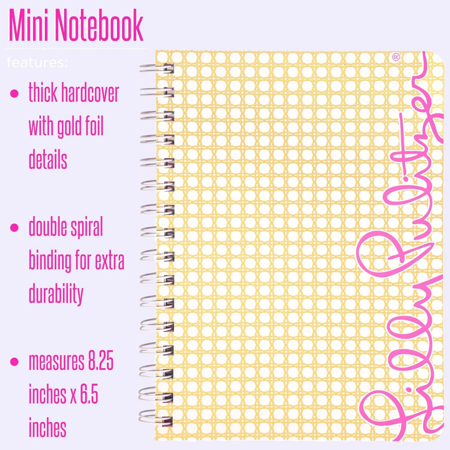 Lilly Pulitzer - Mini Spiral Notebook - Gold Caning