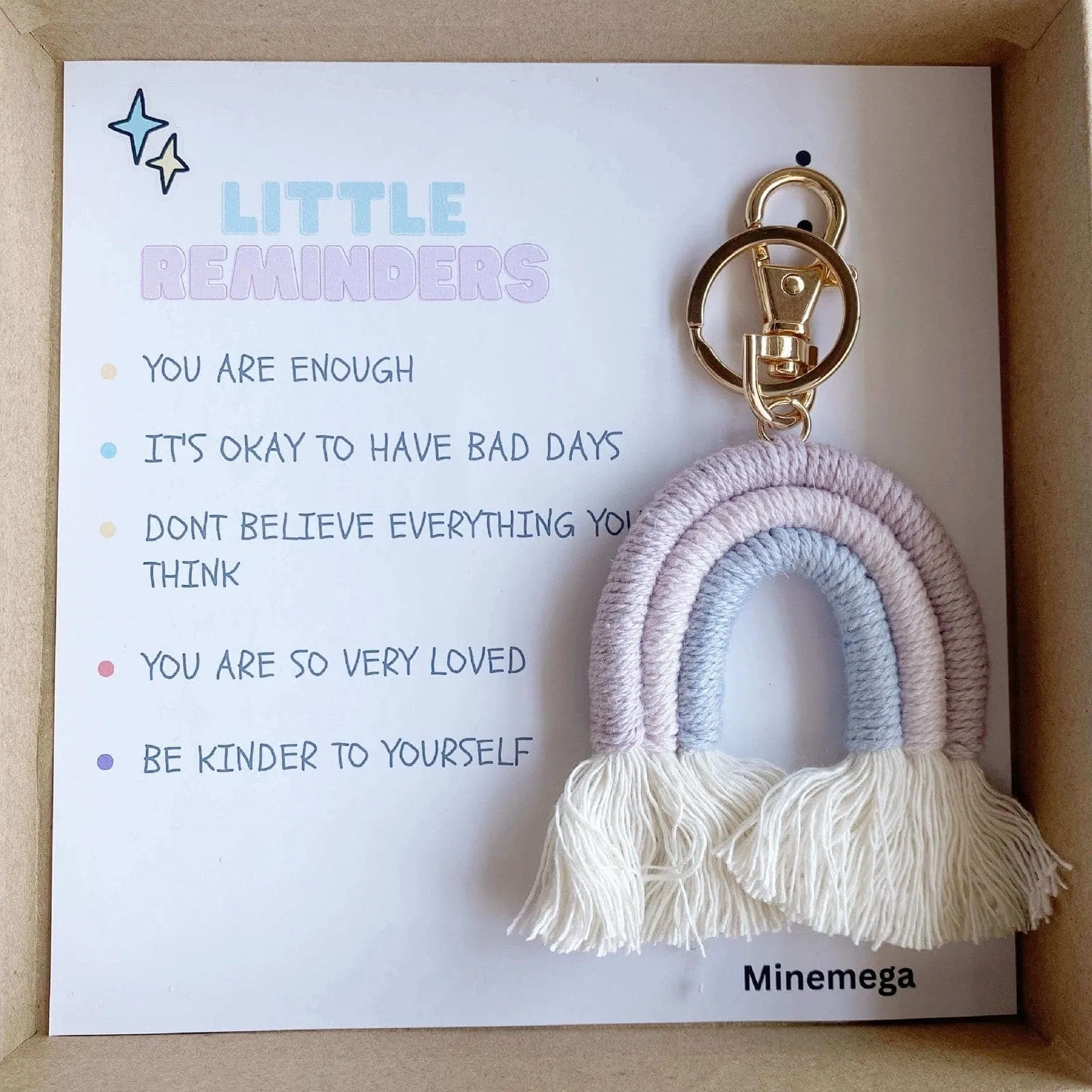 Little reminders Macrame Rainbow Keychain