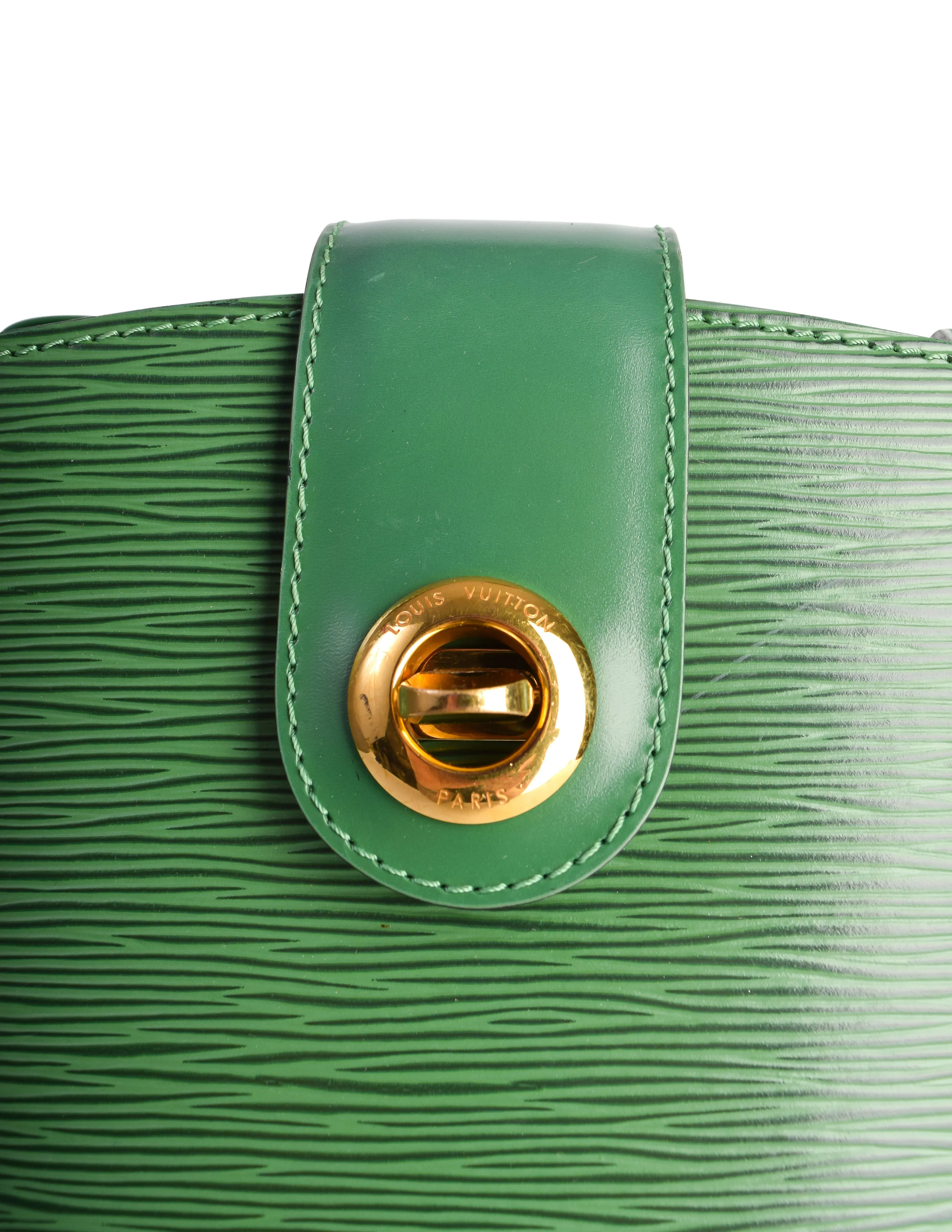 Louis Vuitton Vintage Cluny Green Epi Leather Bucket Shoulder Bag